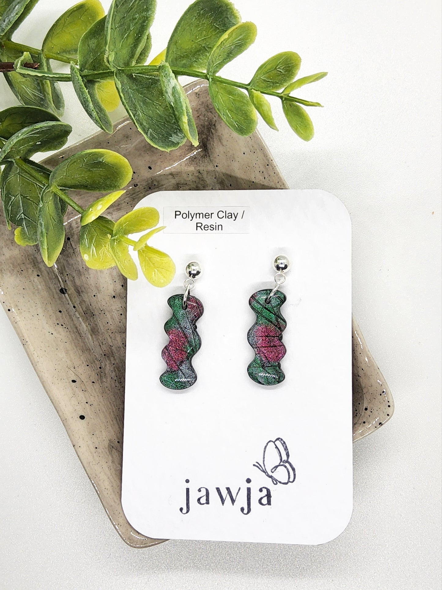 WAVY COLOUR CHANGING POLYMER CLAY EARRINGS