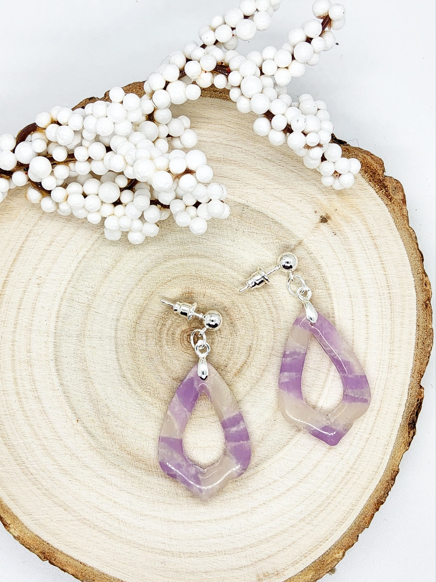 LILAC POLYMER CLAY EARRINGS