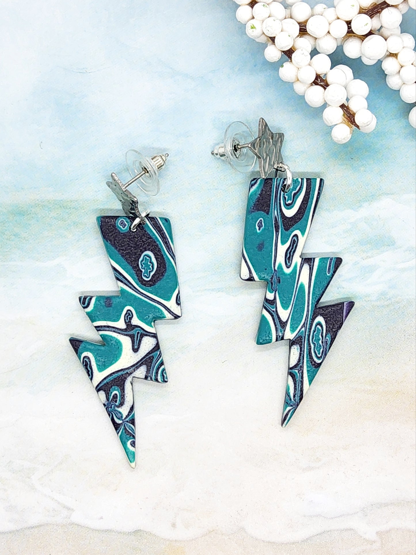 LIGHTENING POLYMER CLAY EARRINGS