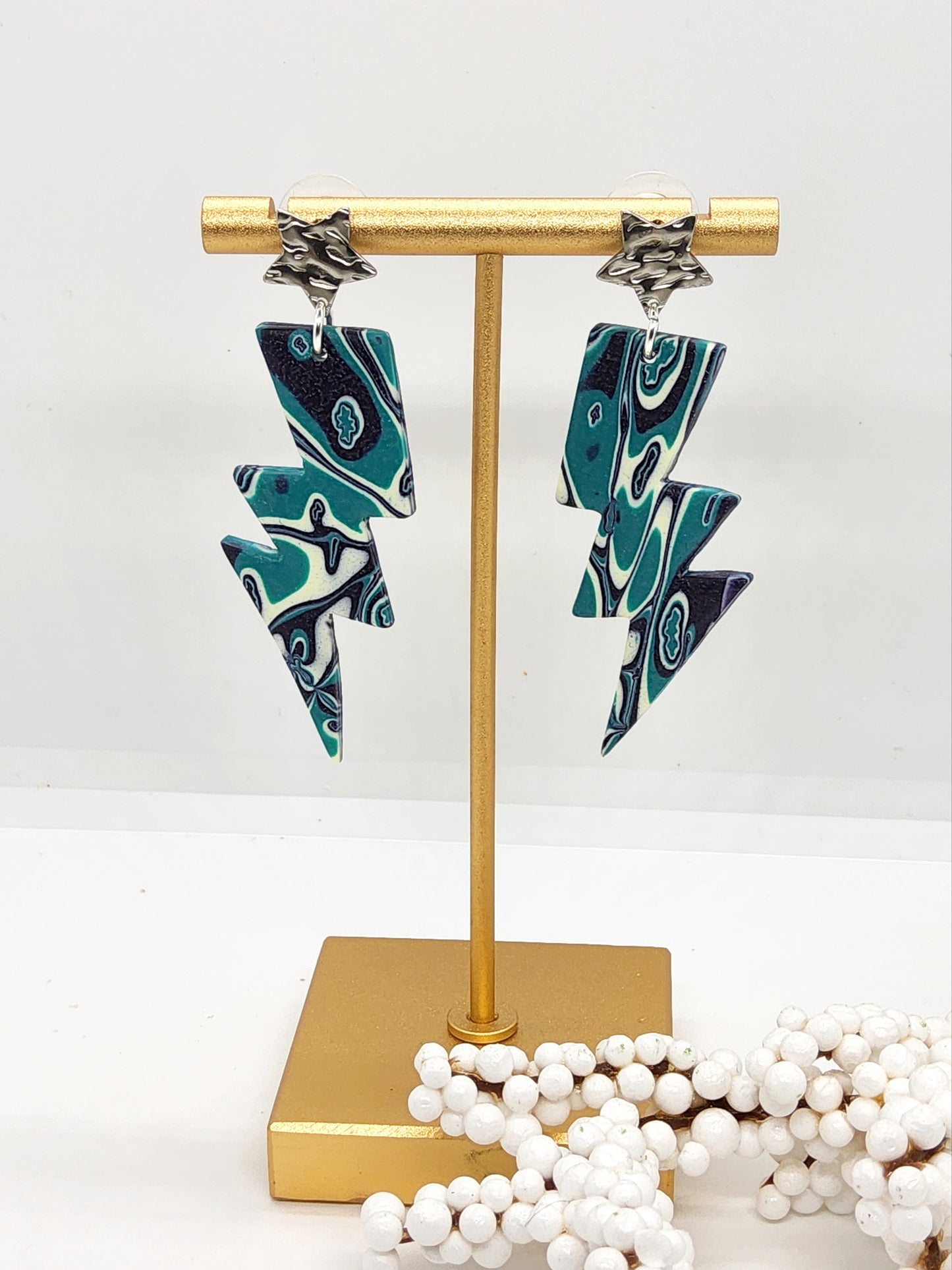 LIGHTENING POLYMER CLAY EARRINGS