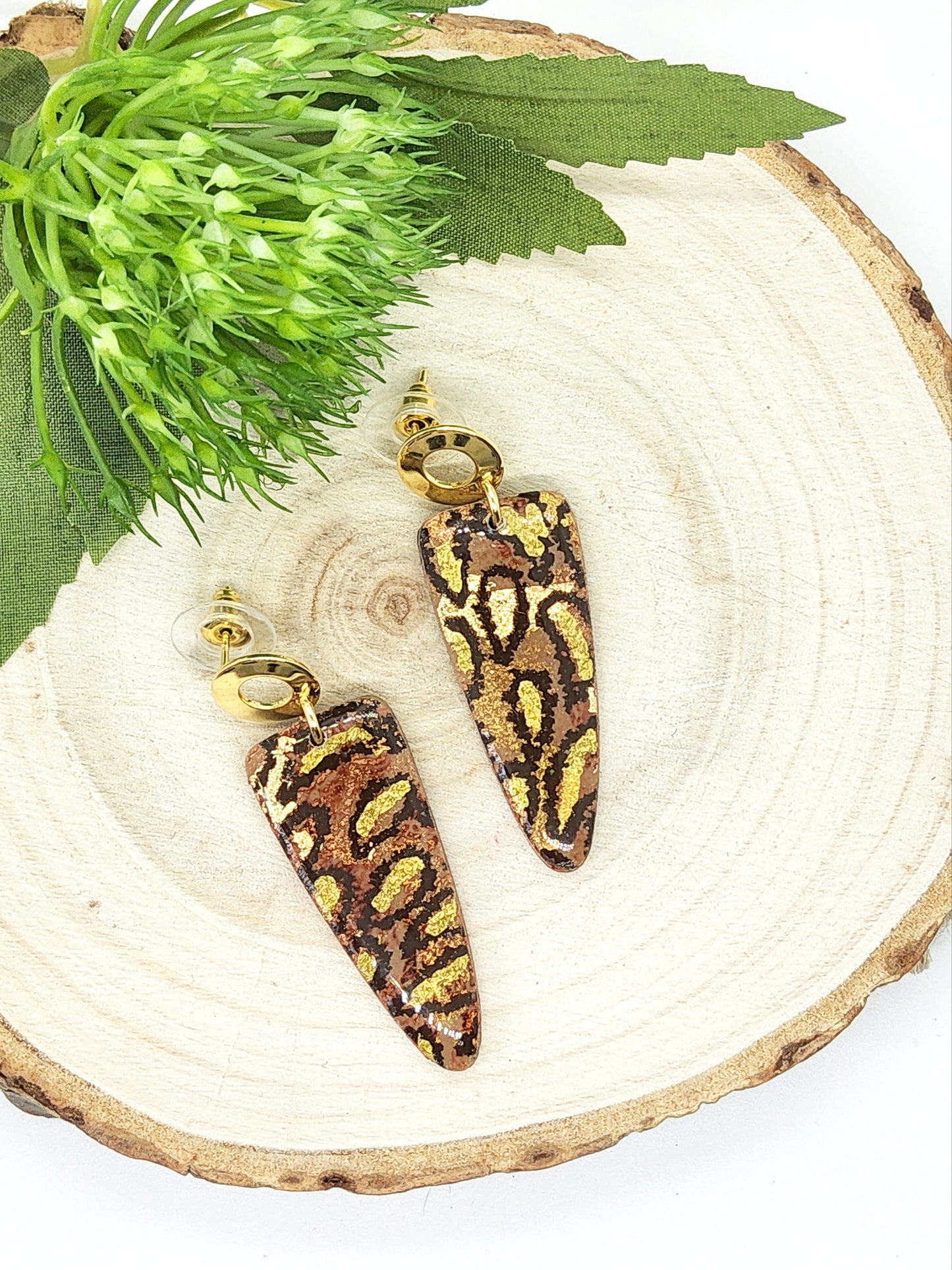 ANIMAL PRINT POLYMER CLAY EARRINGS