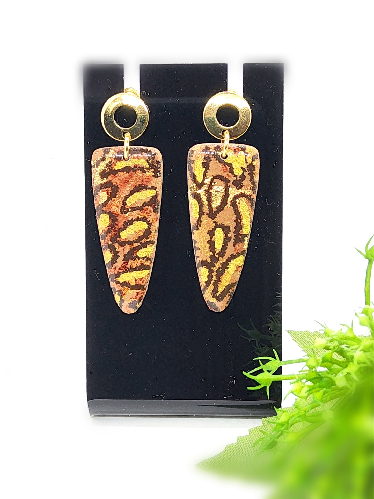 ANIMAL PRINT POLYMER CLAY EARRINGS