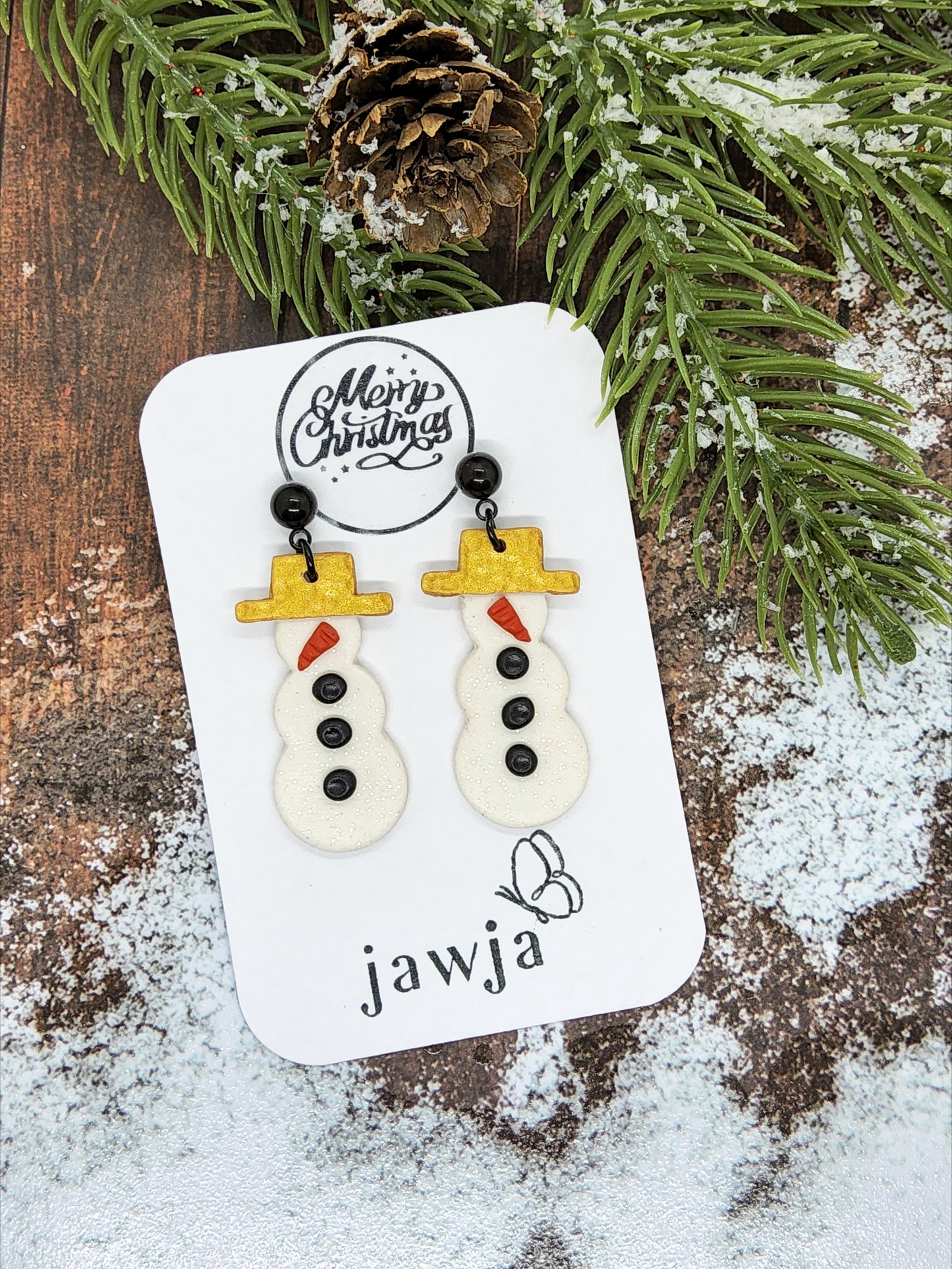 SNOWMAN POLYMER CLAY EARRINGS