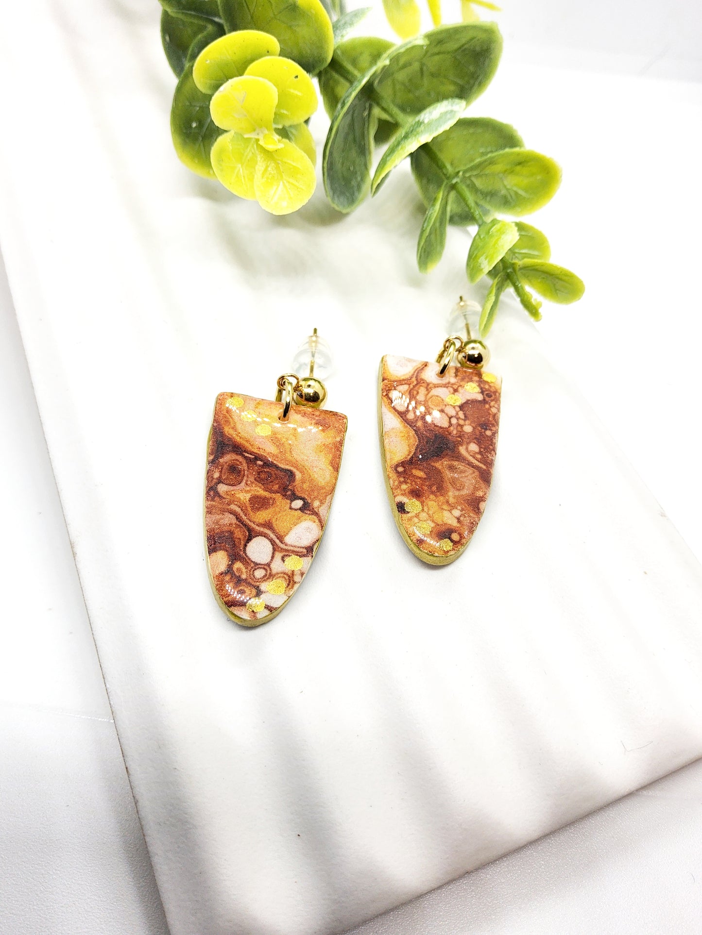 OIL ON WATER POLYMER CLAY EARRINGS