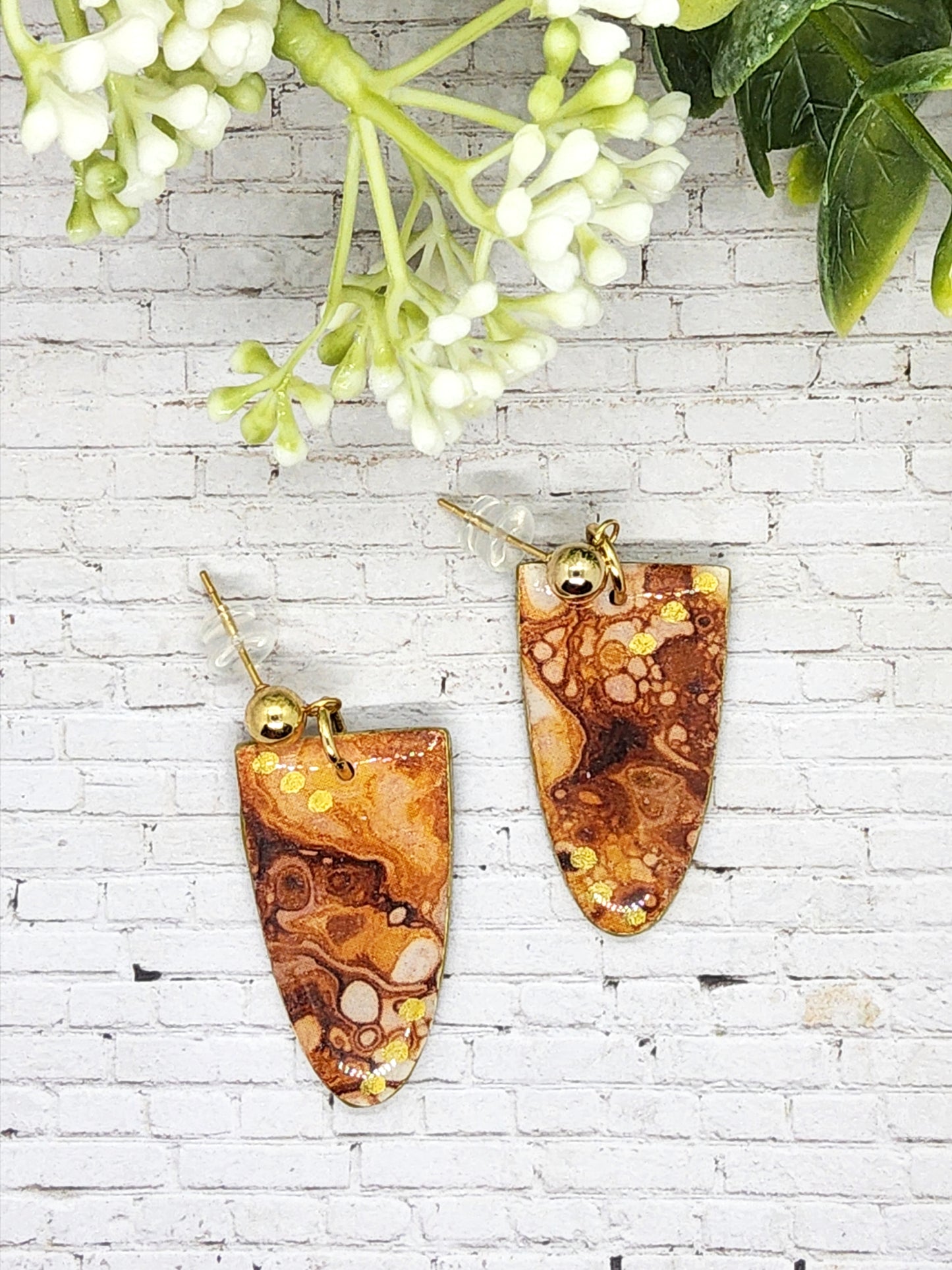 OIL ON WATER POLYMER CLAY EARRINGS
