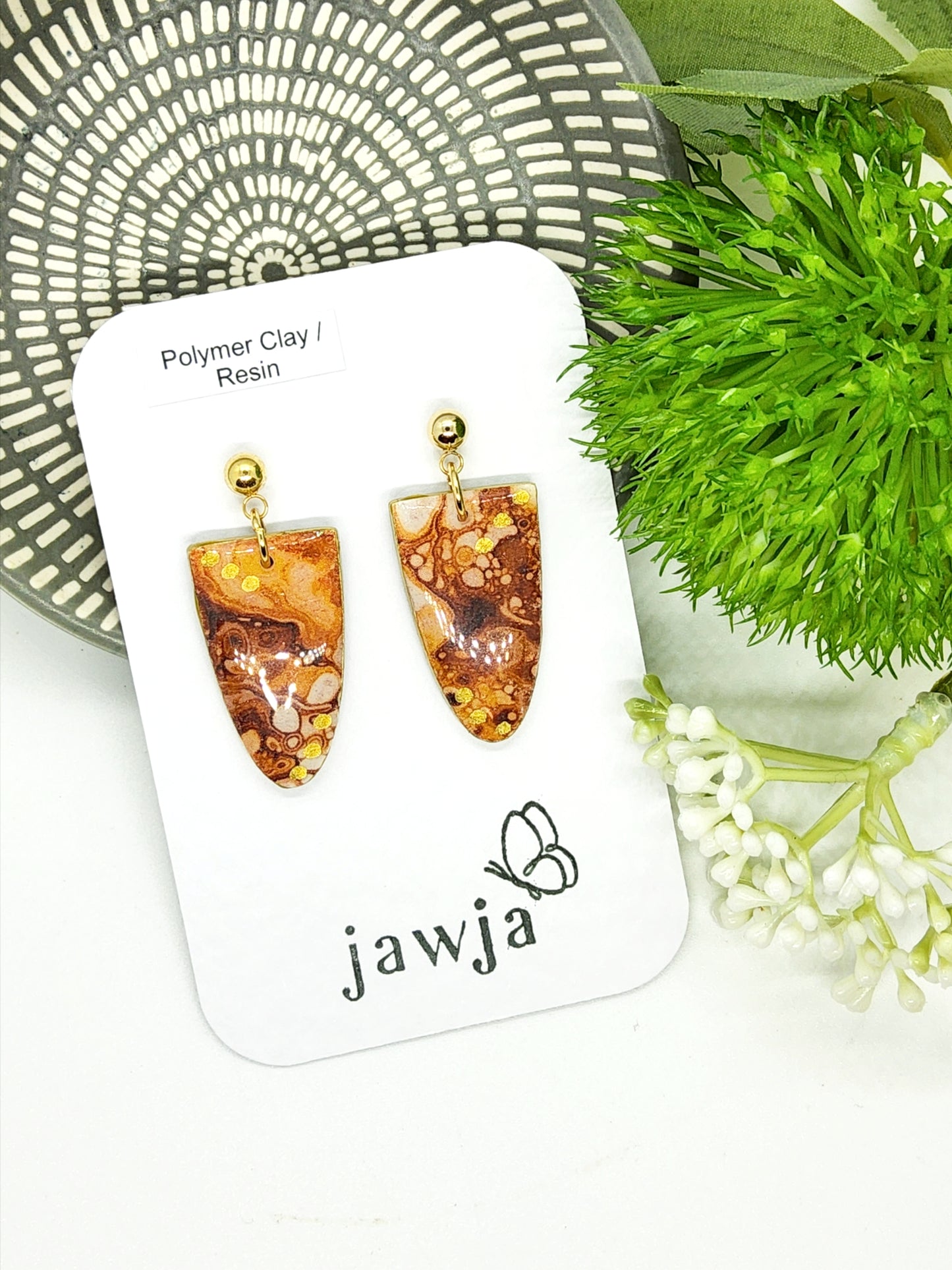 OIL ON WATER POLYMER CLAY EARRINGS