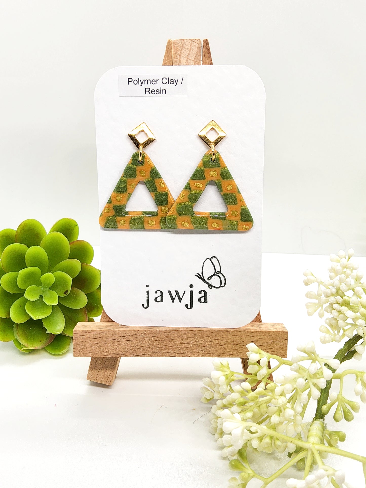 TRIANGLE POLYMER CLAY EARRINGS
