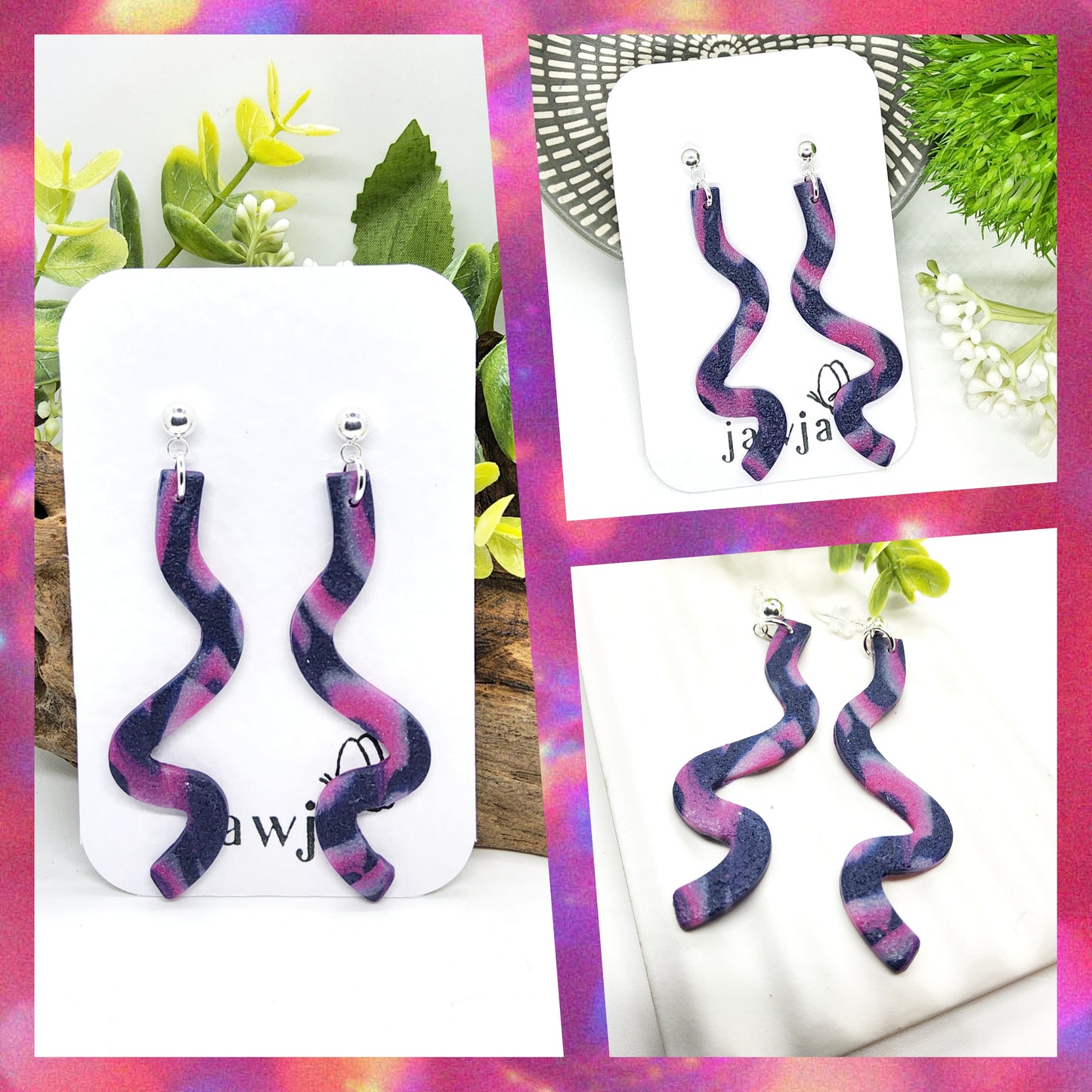 CURLY POLYMER CLAY EARRINGS