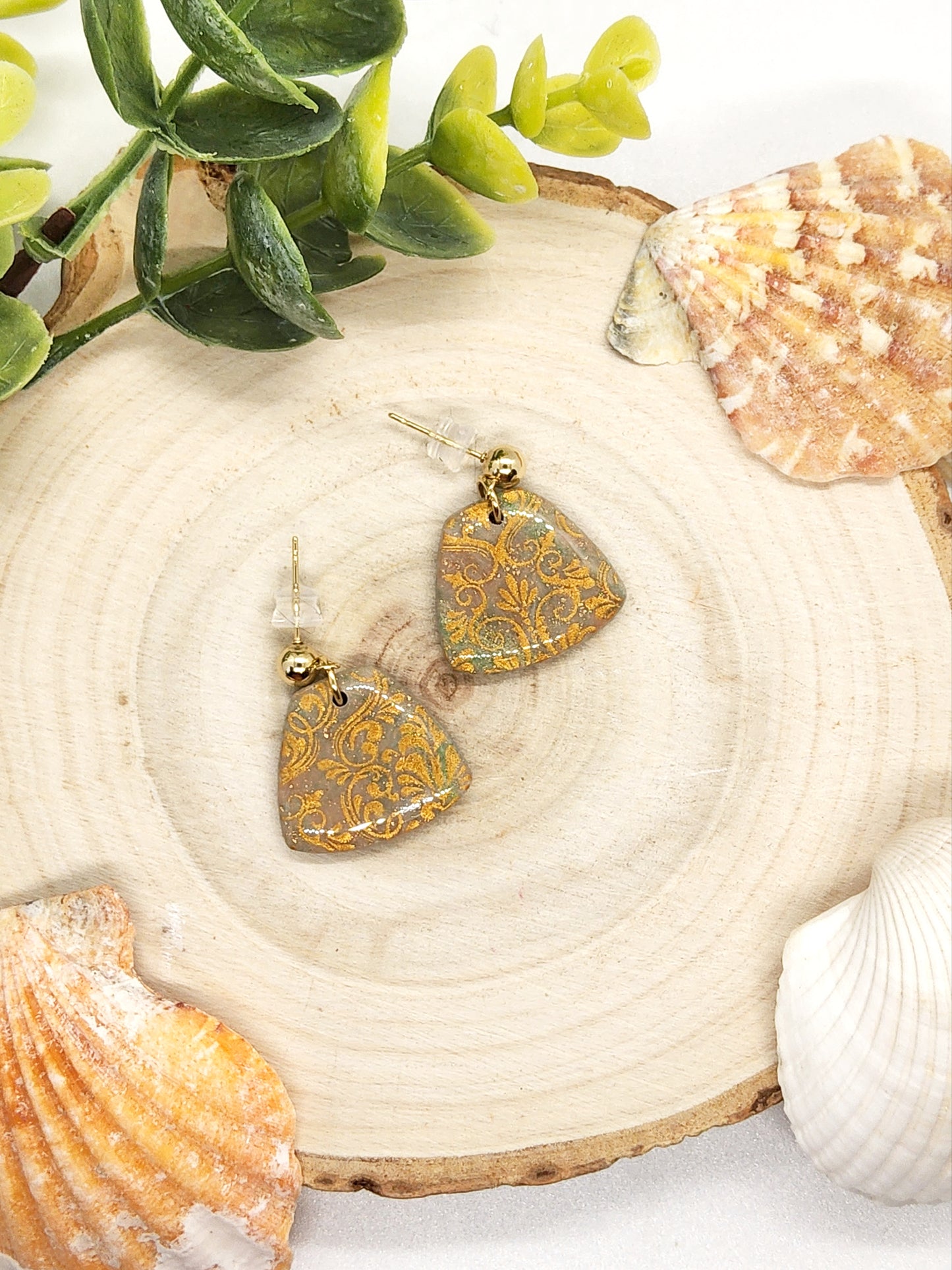DAMASK POLYMER CLAY EARRINGS