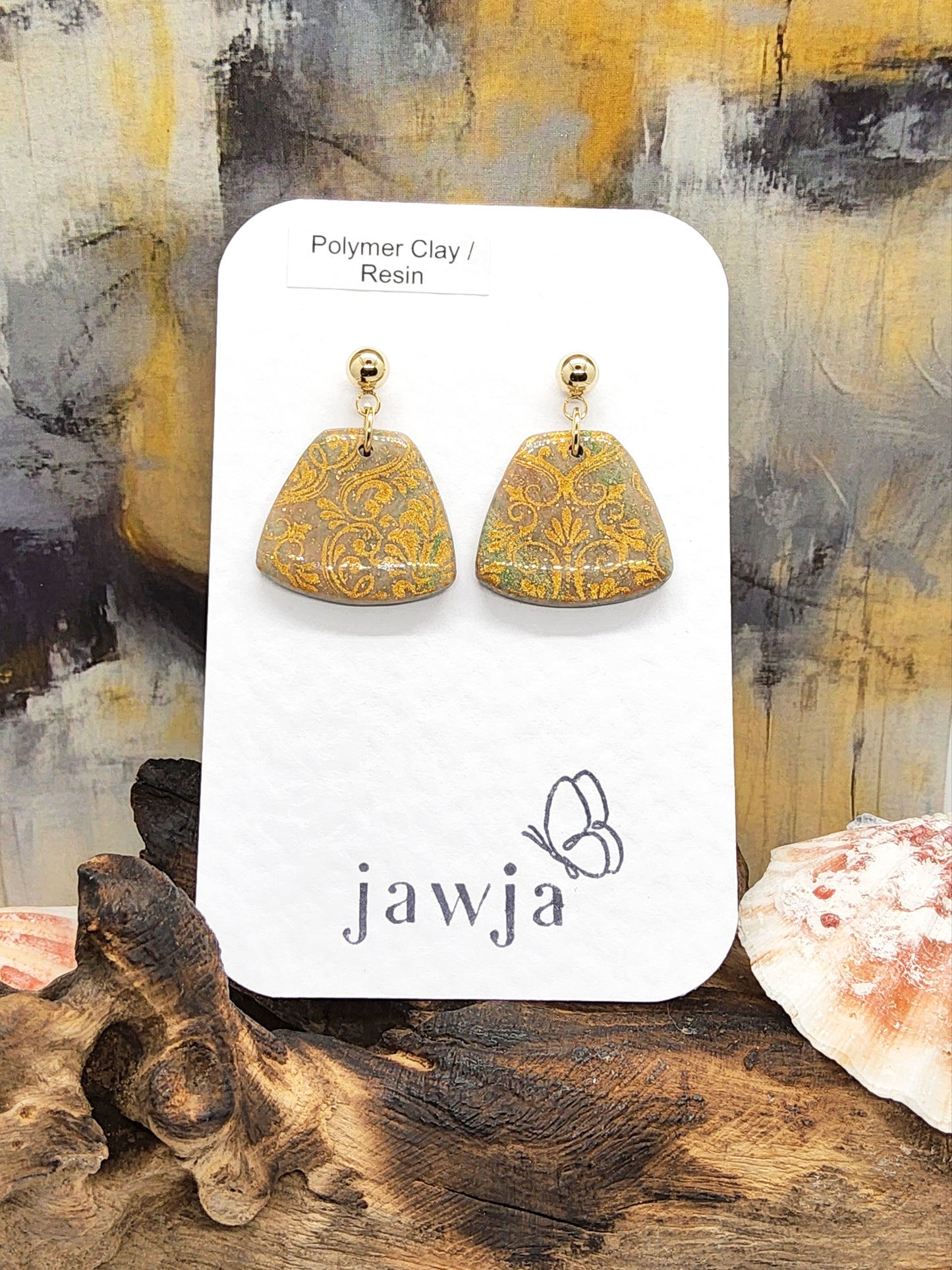 DAMASK POLYMER CLAY EARRINGS