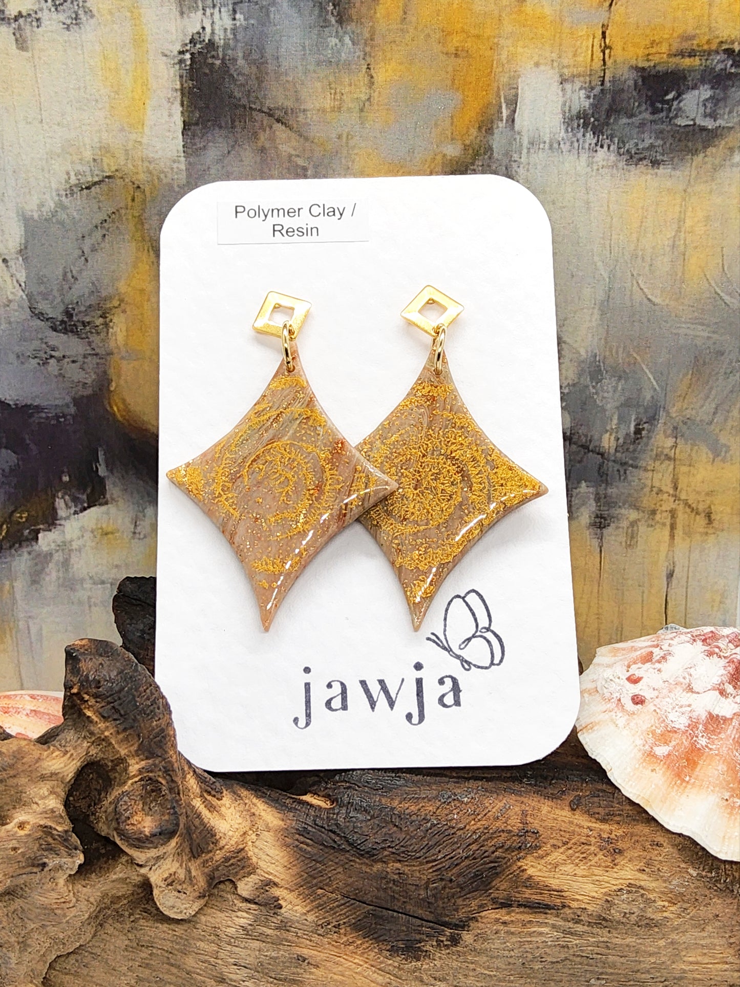 GEOMETRIC SWIRL POLYMER CLAY EARRINGS