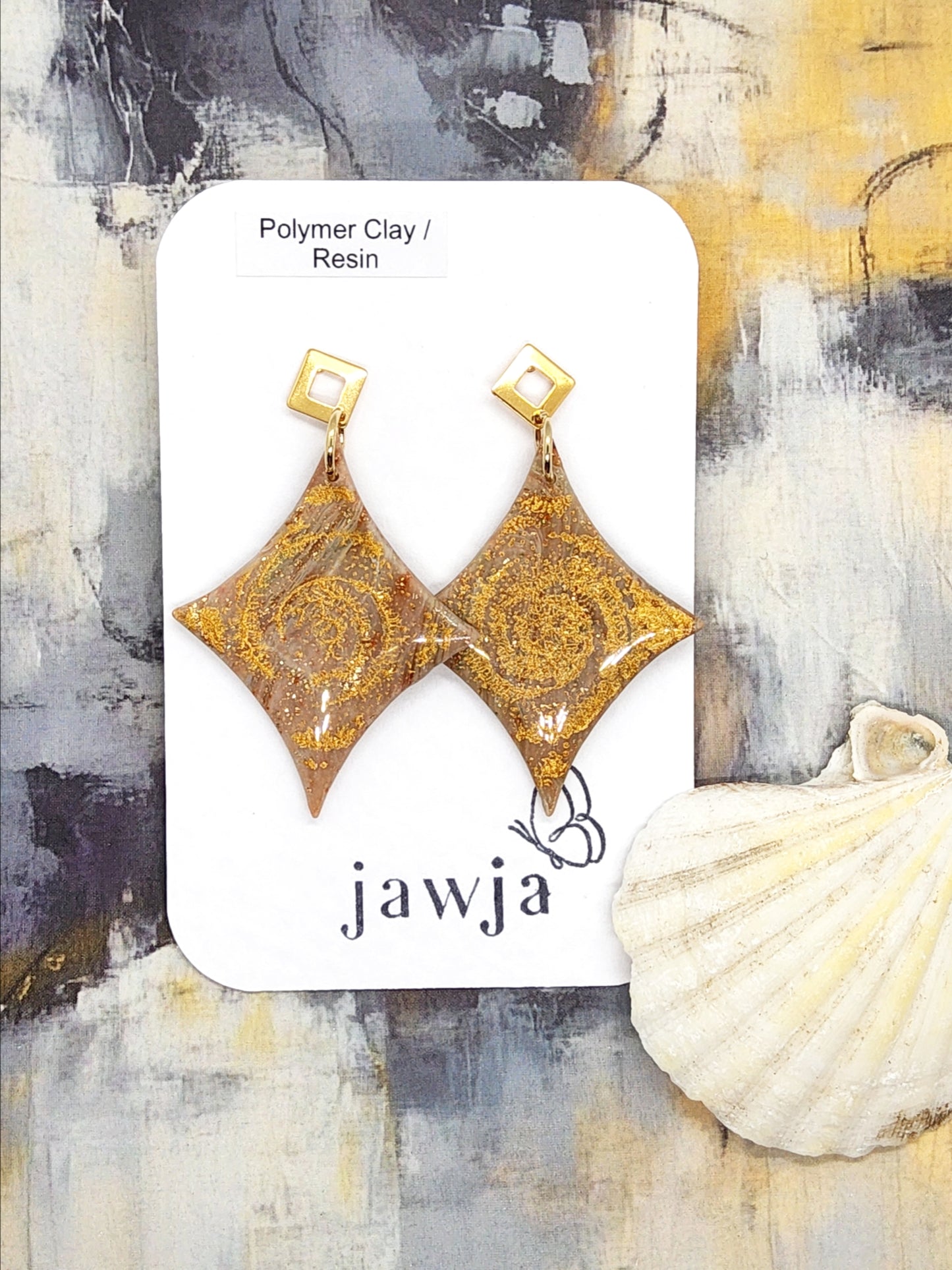 GEOMETRIC SWIRL POLYMER CLAY EARRINGS