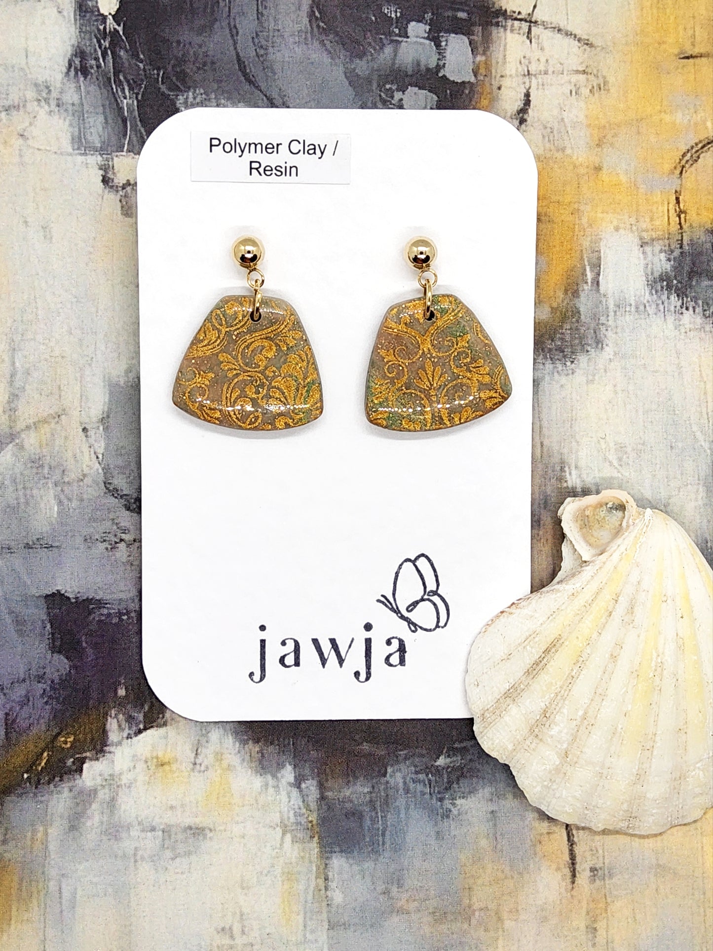 DAMASK POLYMER CLAY EARRINGS