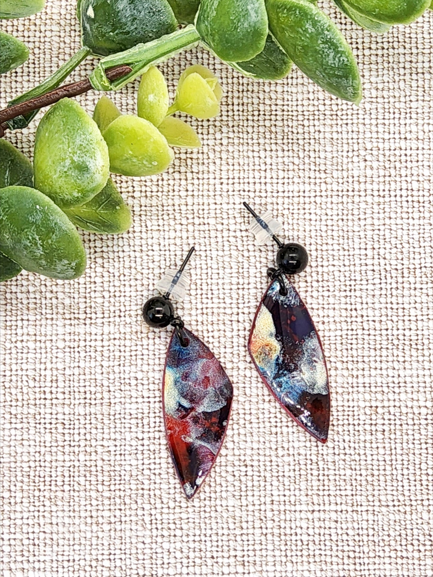 STORMY ASYMMETRICAL POLYMER CLAY EARRINGS