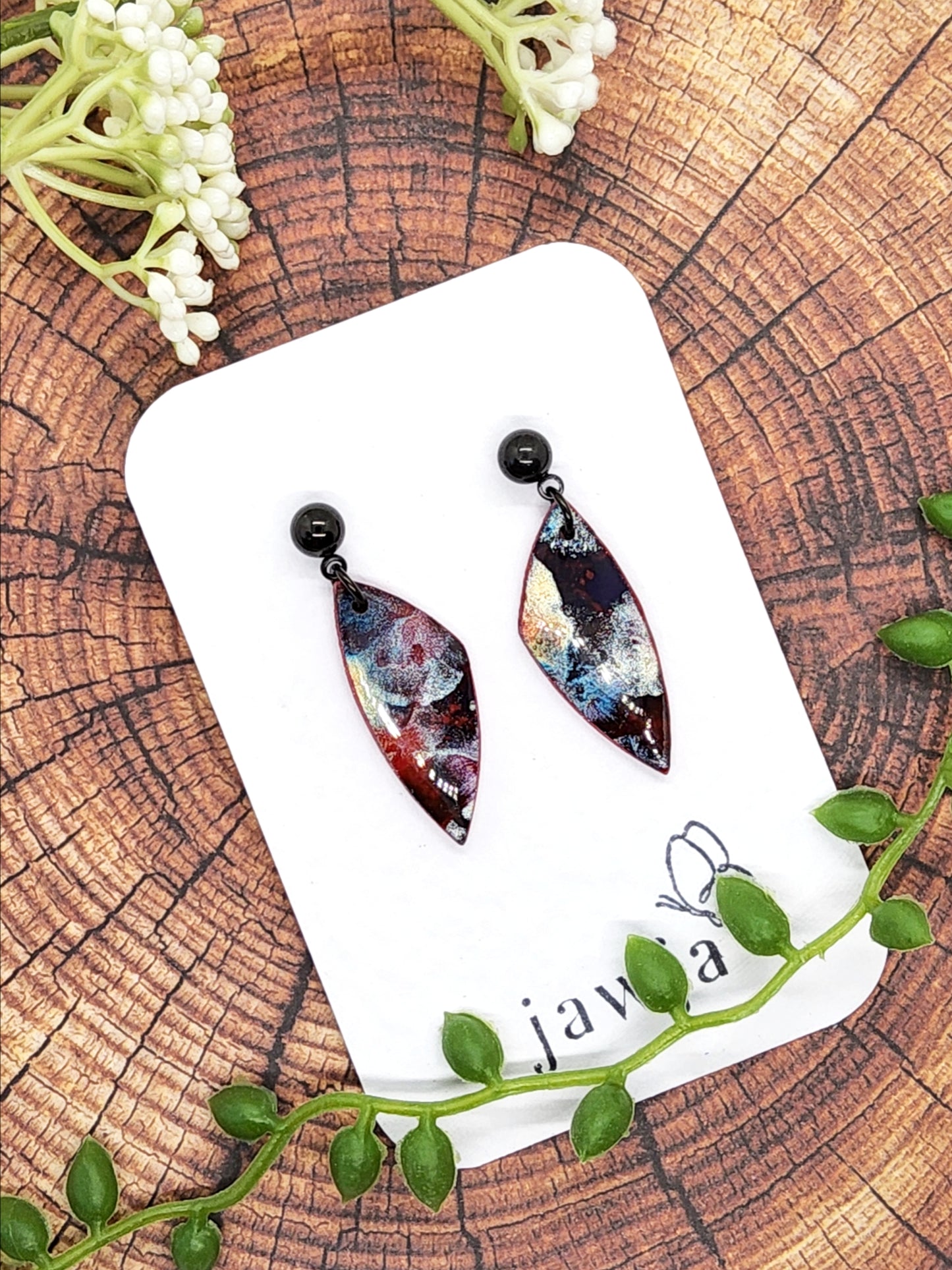 STORMY ASYMMETRICAL POLYMER CLAY EARRINGS