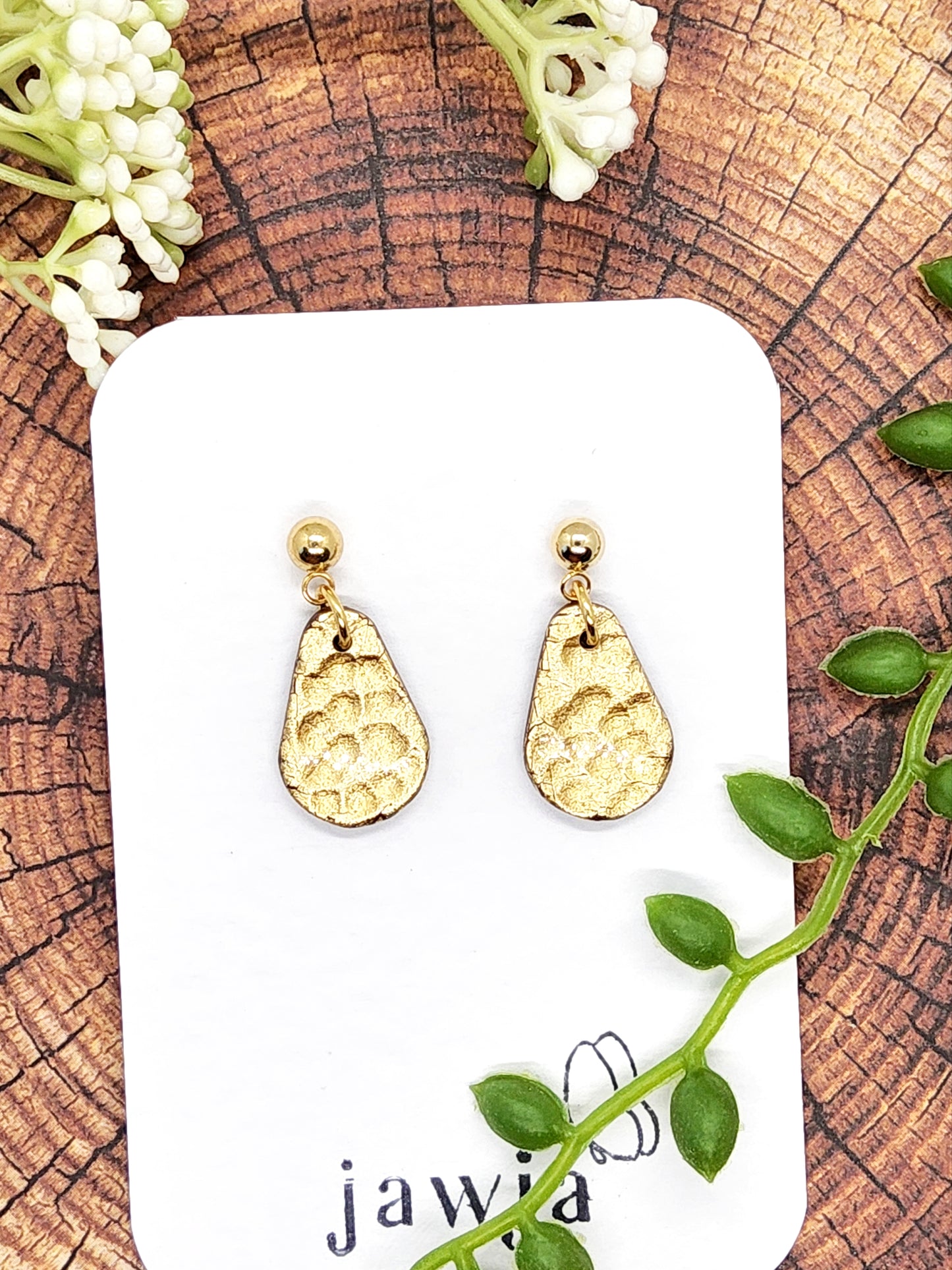 GOLD FOIL POLYMER CLAY EARRINGS