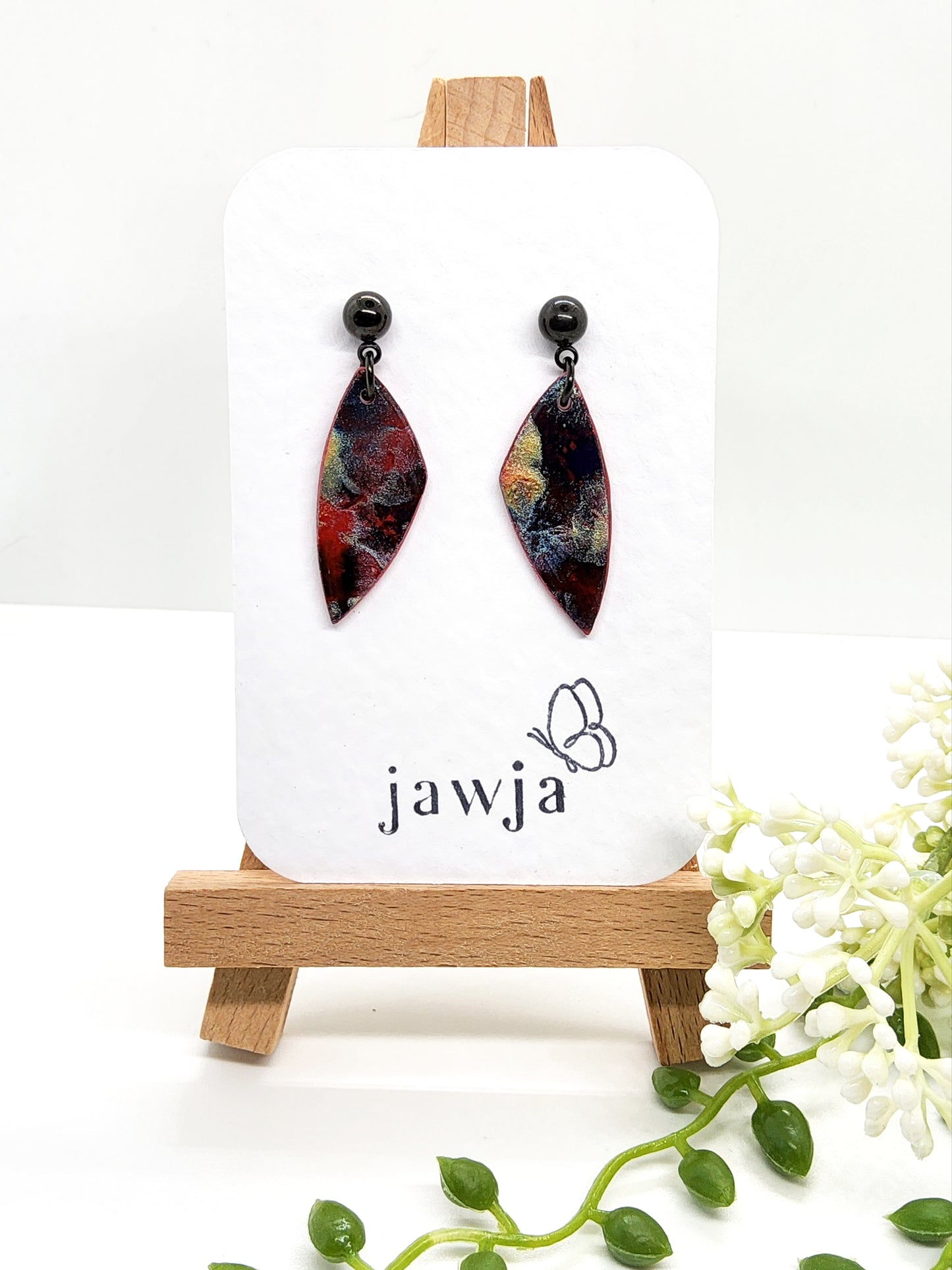 STORMY ASYMMETRICAL POLYMER CLAY EARRINGS