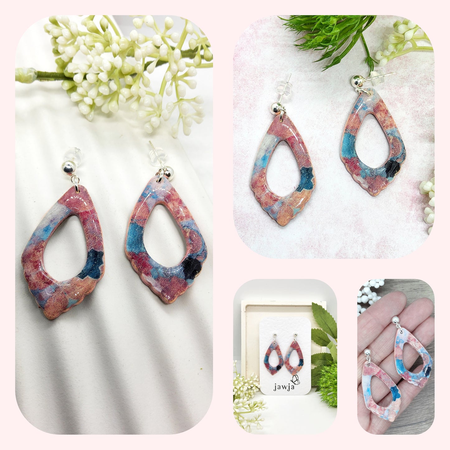 MOROCCAN SHAPE POLYMER CLAY EARRINGS