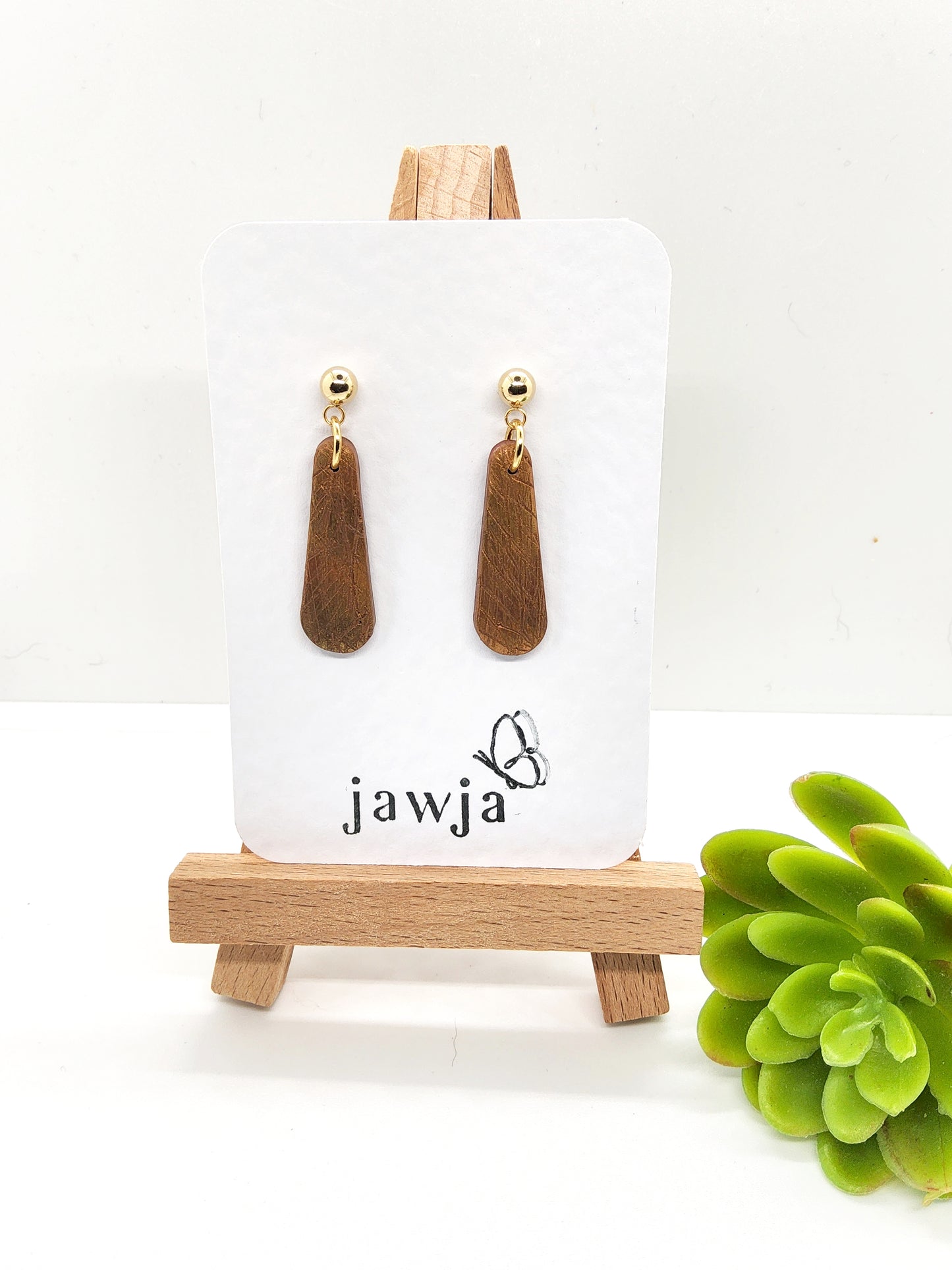 BRONZE TEXTURED POLYMER CLAY EARRINGS
