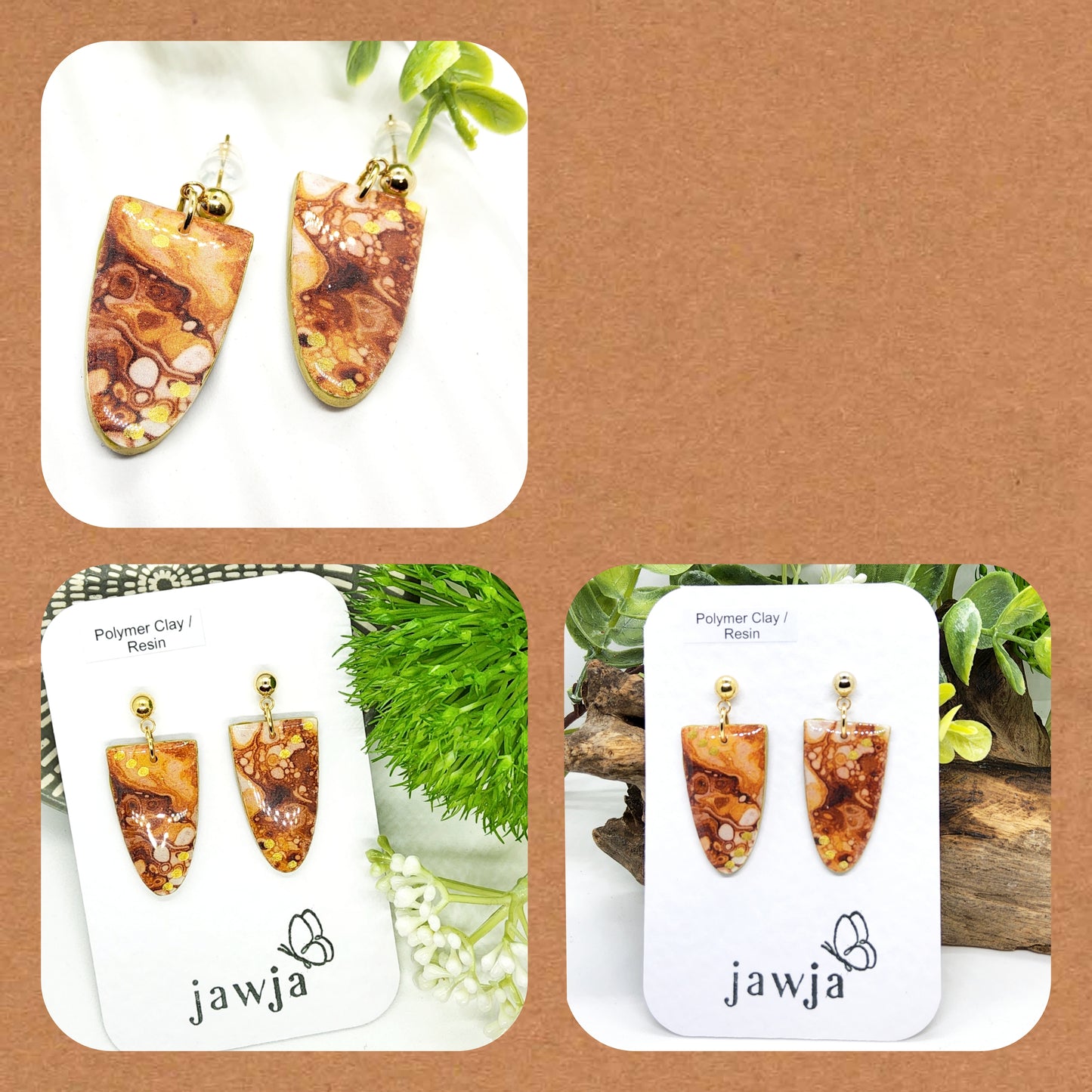 OIL ON WATER POLYMER CLAY EARRINGS