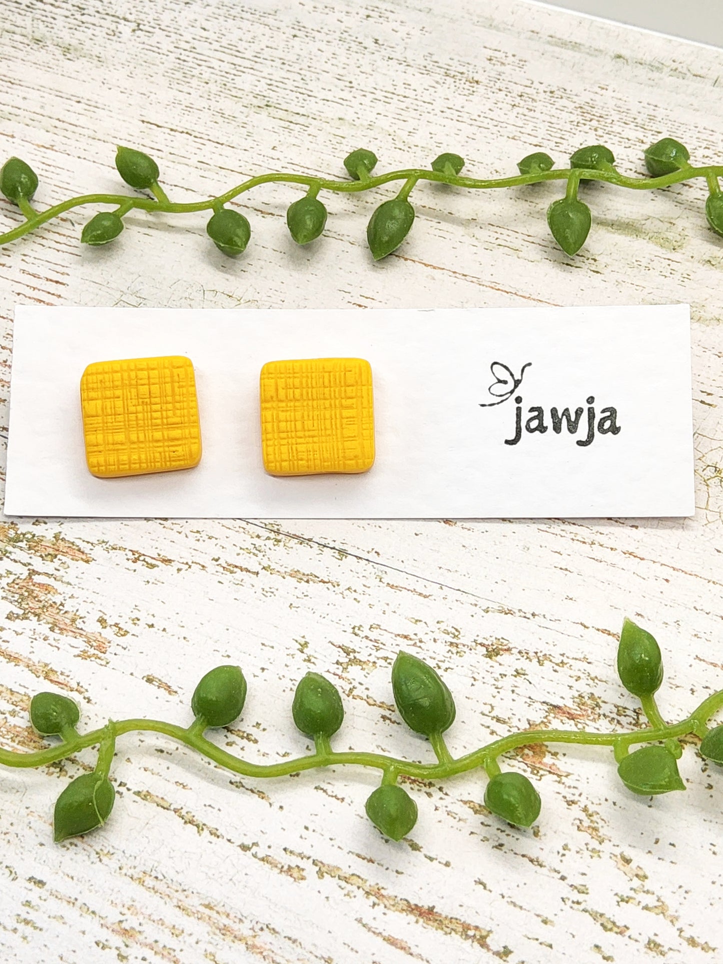 WARM YELLOW POLYMER CLAY STUD EARRINGS