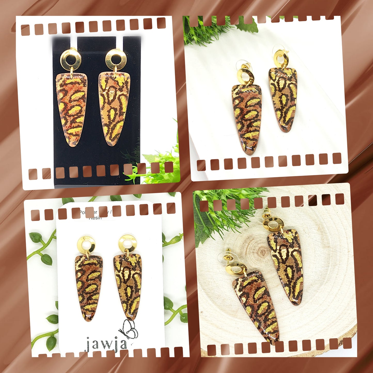 ANIMAL PRINT POLYMER CLAY EARRINGS