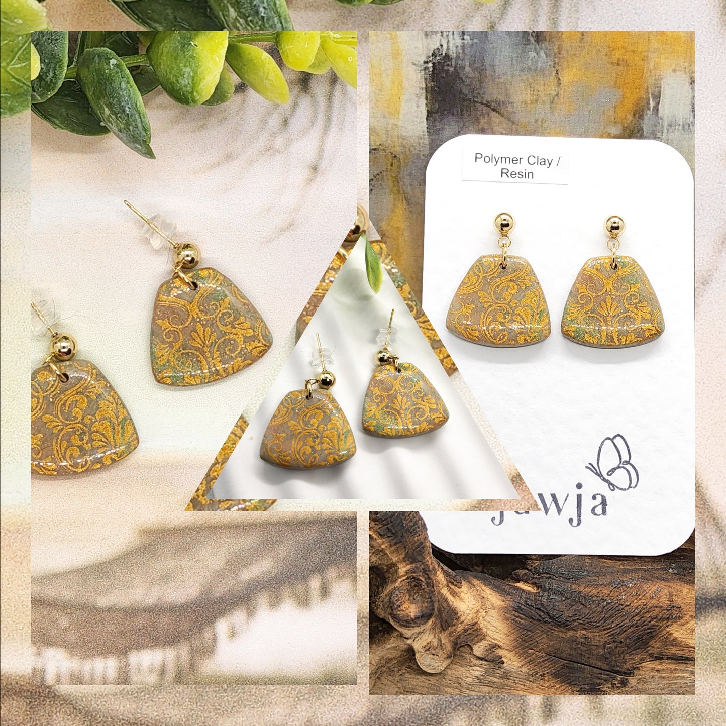 DAMASK POLYMER CLAY EARRINGS