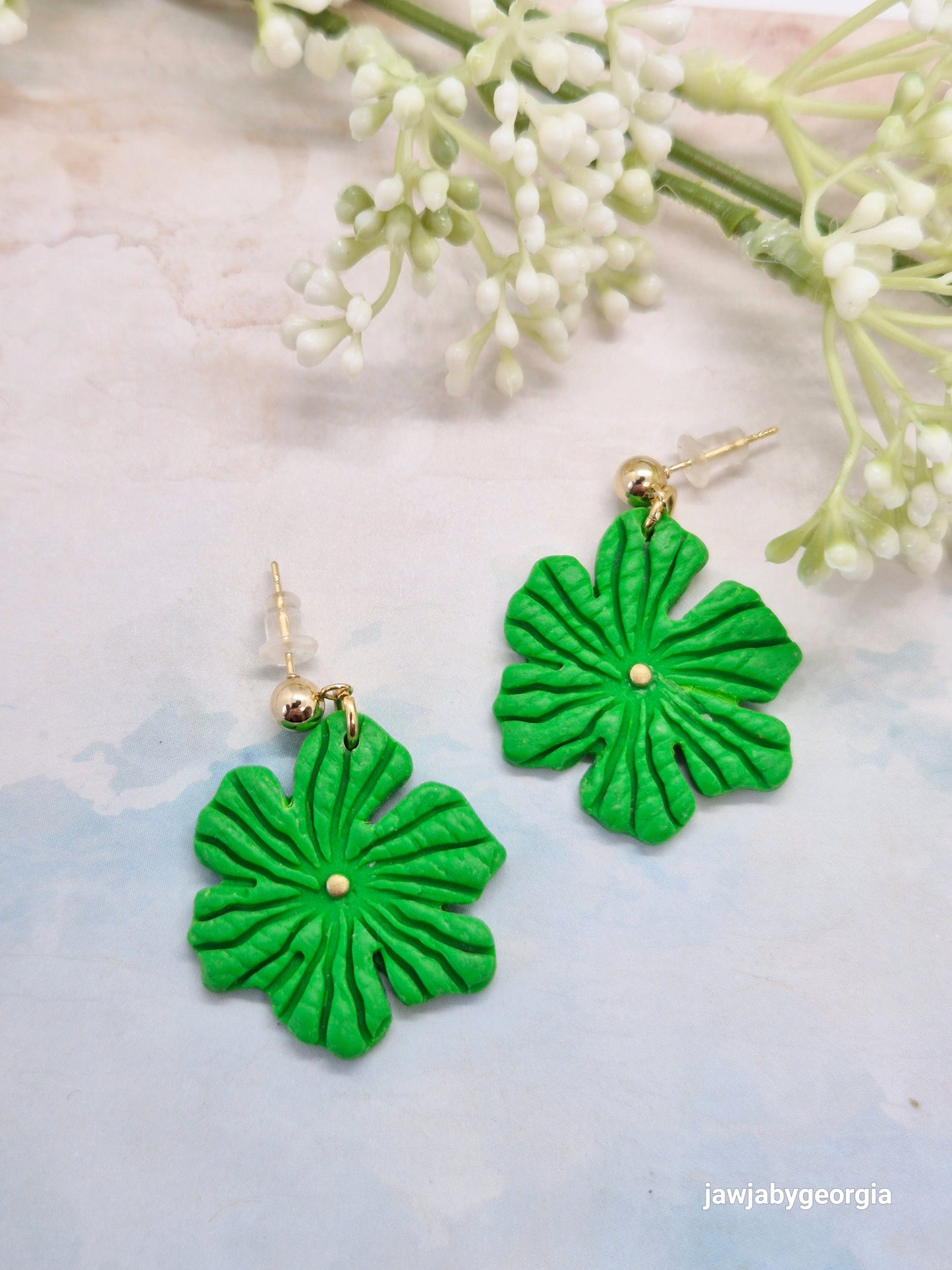 TROPICAL GREEN POLYMER CLAY EARRINGS