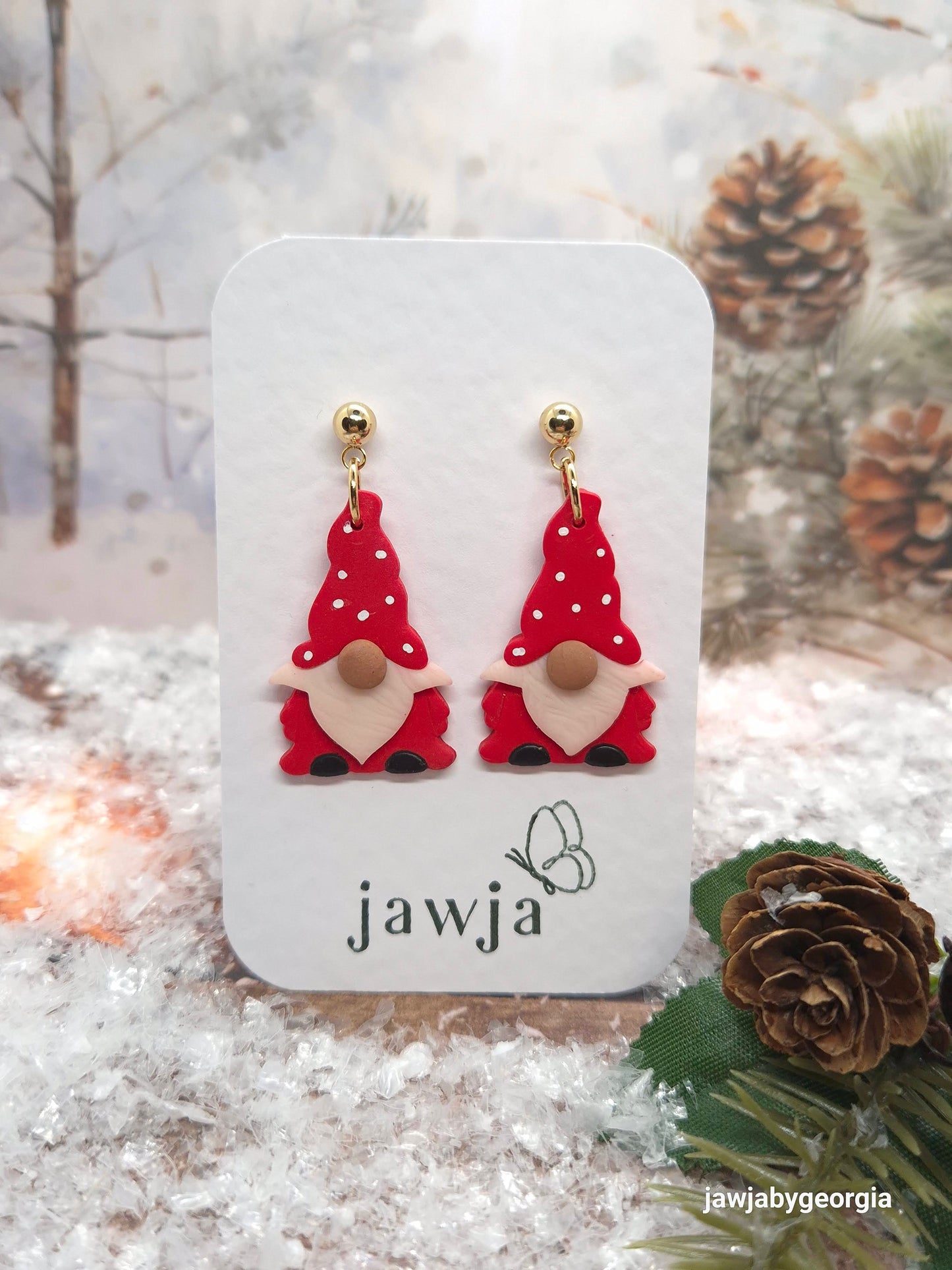 LARGE GNOME POLYMER CLAY EARRINGS