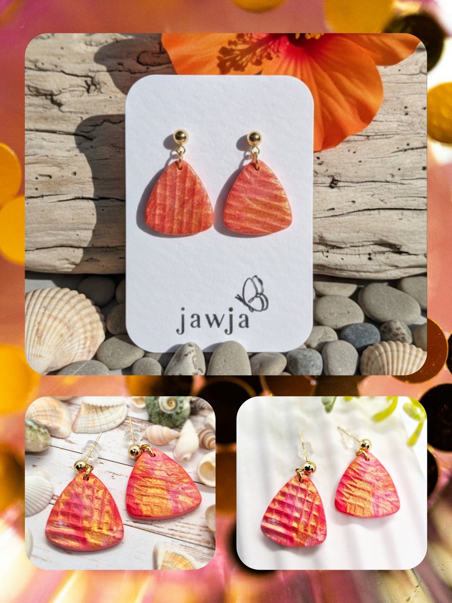 WAFFLE EFFECT POLYMER CLAY EARRINGS