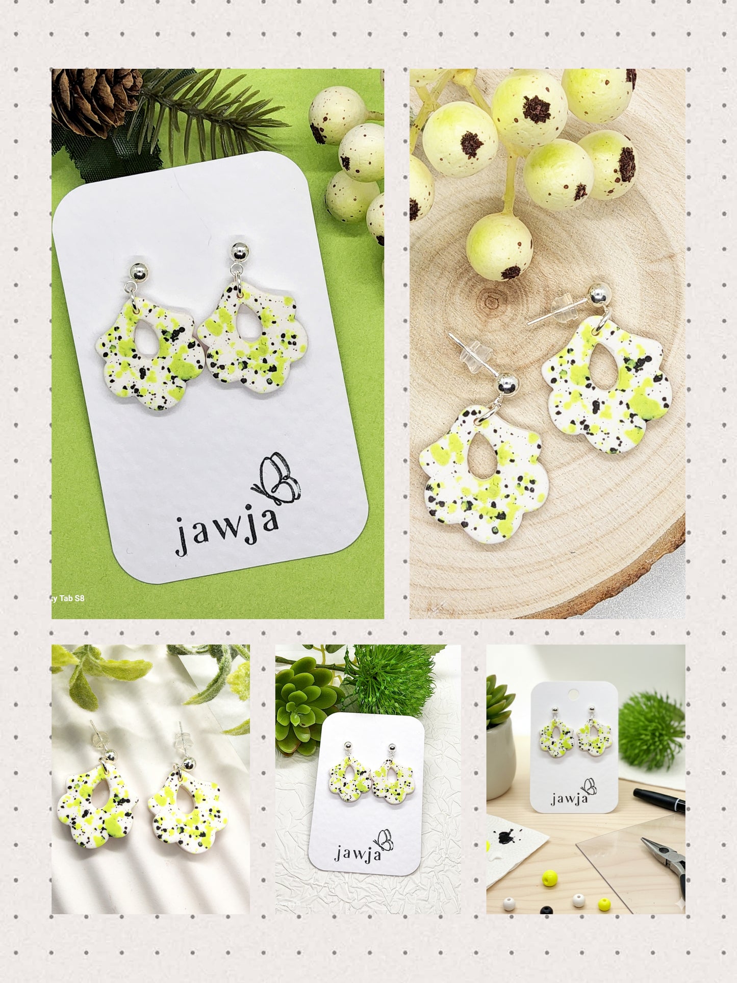 PAINT EFFECT POLYMER CLAY EARRINGS