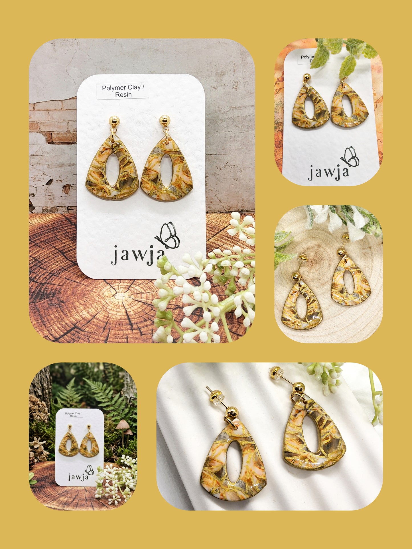 AUTUMN DEARDROP POLYMER CLAY EARRINGS