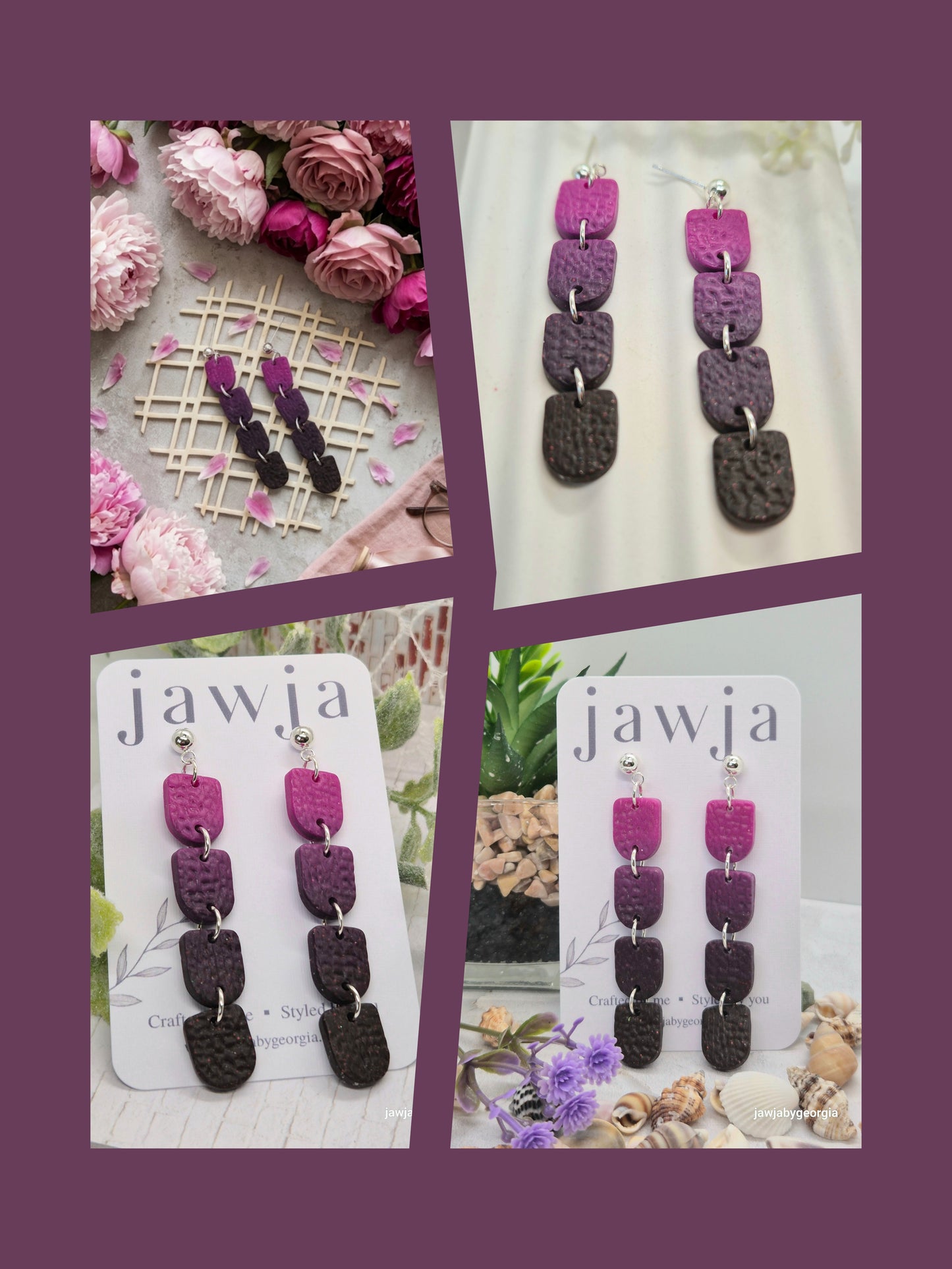 BERRIES AND PLUM POLYMER CLAY EARRINGS