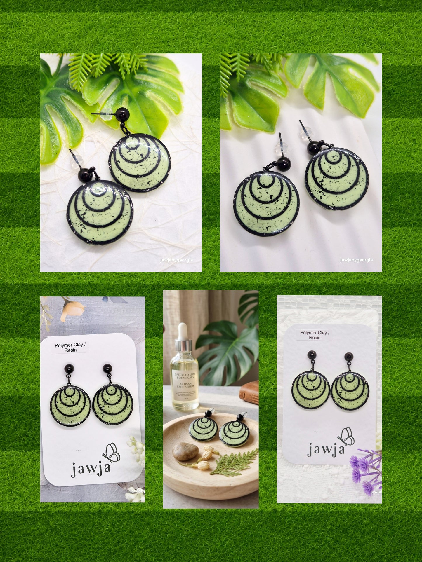 PISTACHIO POLYMER CLAY EARRINGS