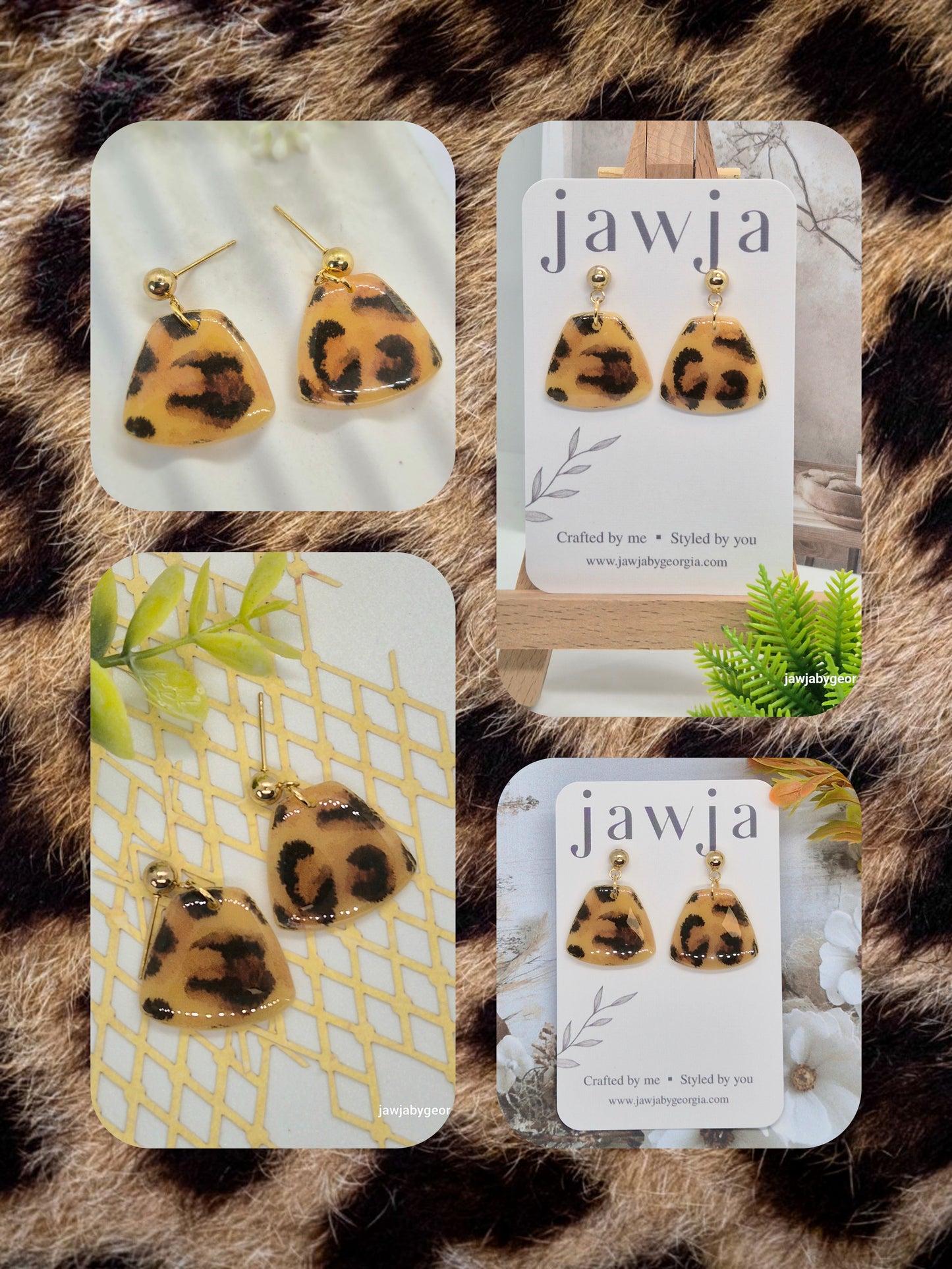ANIMAL PRINT POLYMER CLAY EARRINGS
