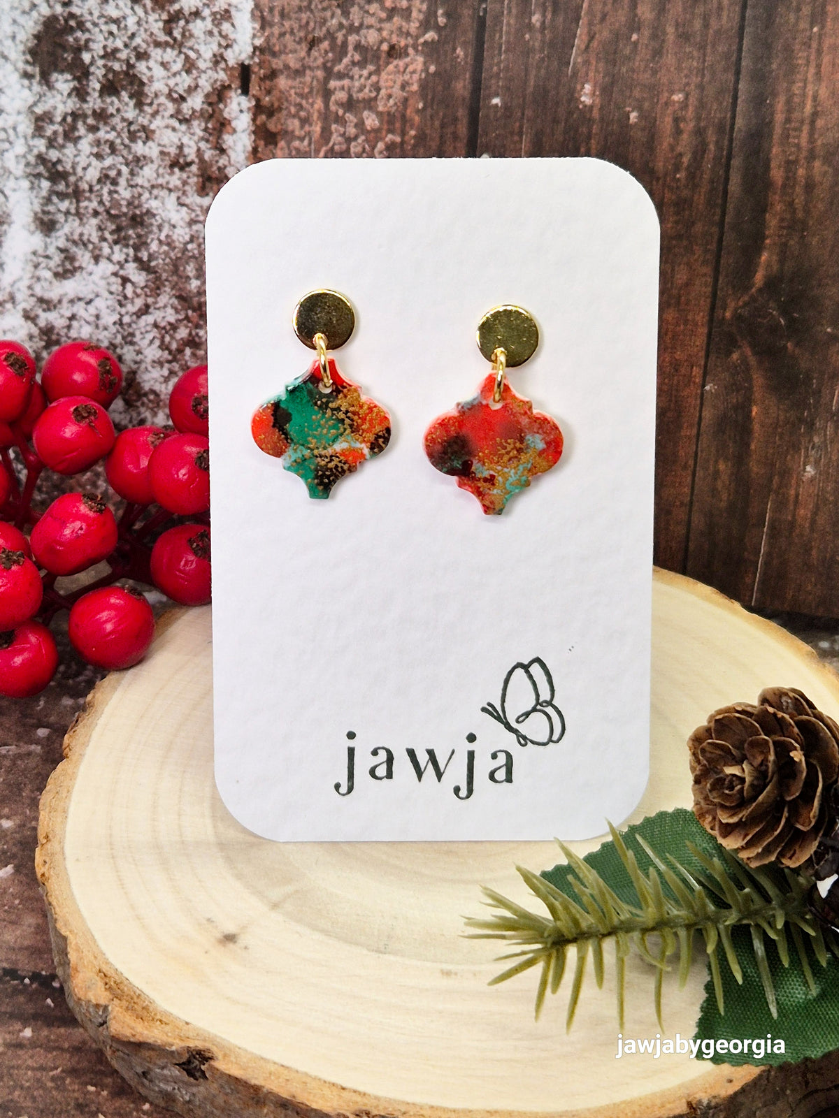 CONTEMPORARY CHRISTMAS POLYMER CLAY EARRINGS