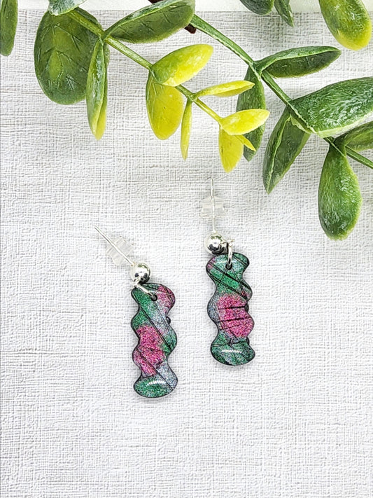 WAVY COLOUR CHANGING POLYMER CLAY EARRINGS