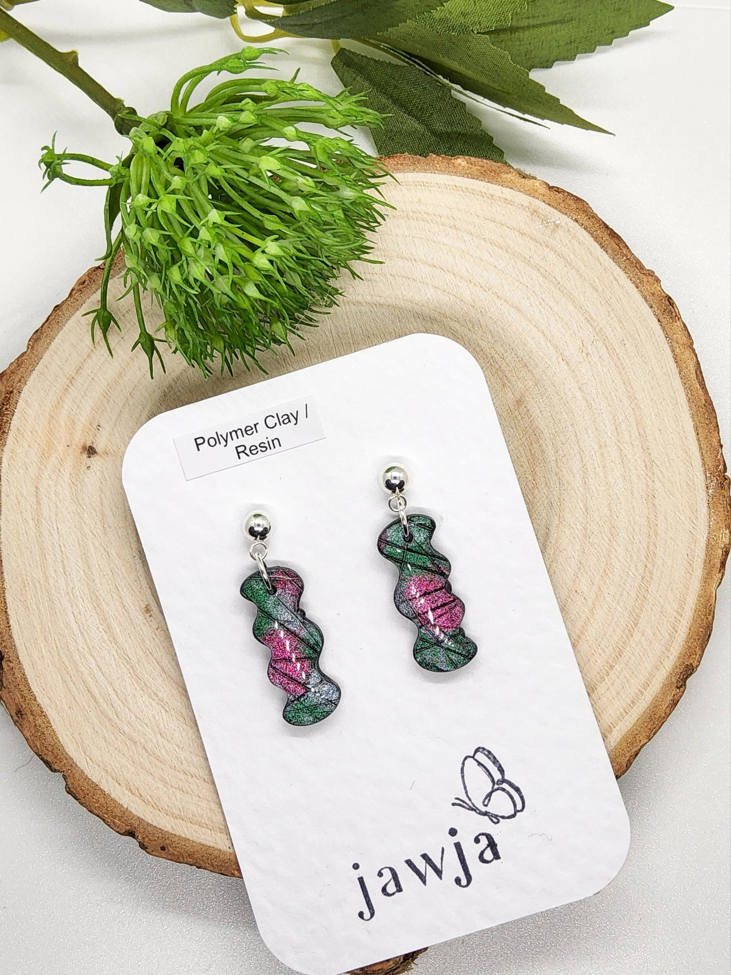 WAVY COLOUR CHANGING POLYMER CLAY EARRINGS