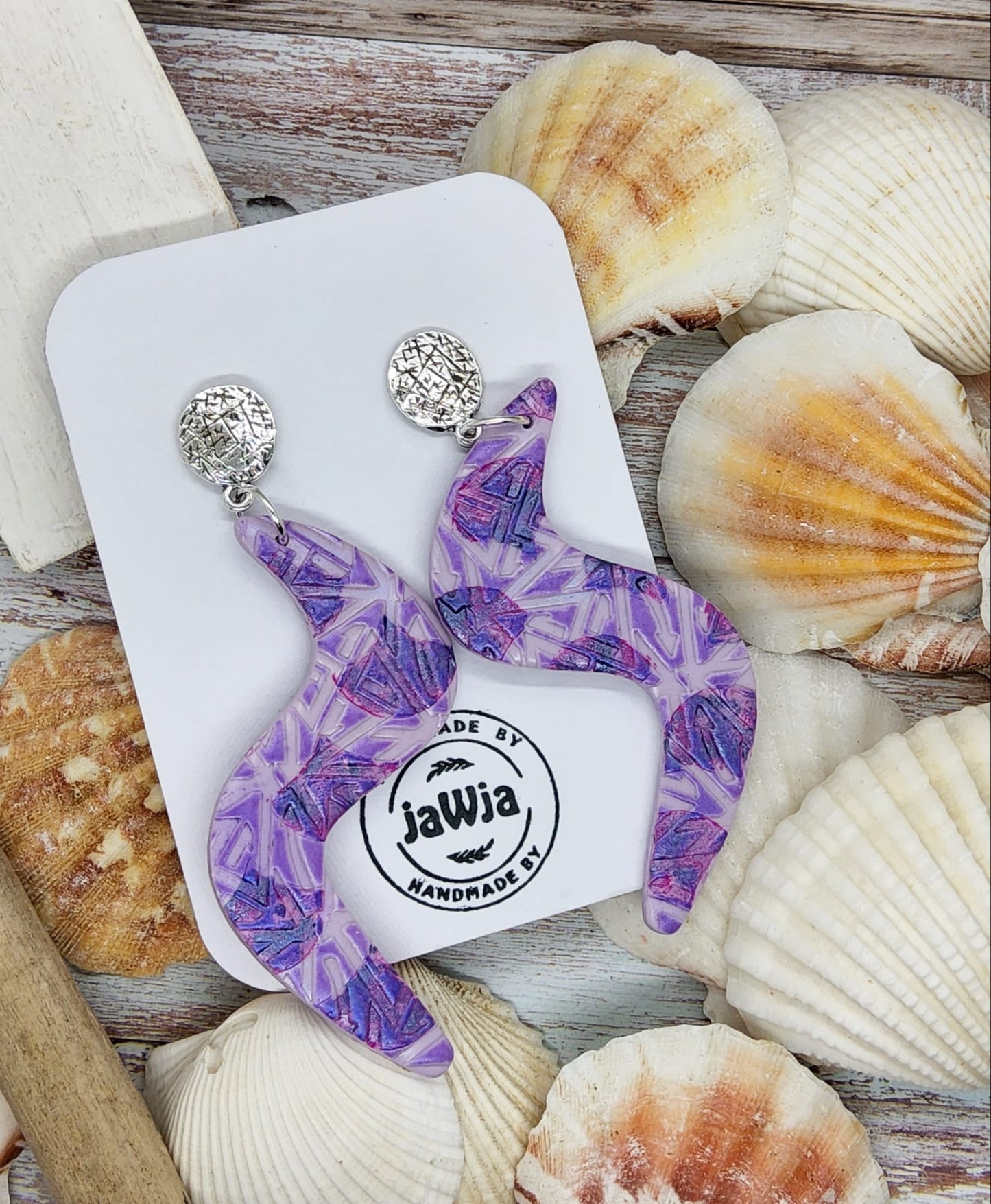 LILAC AND PURPLE STATEMENT POLYMER CLAY EARRINGS