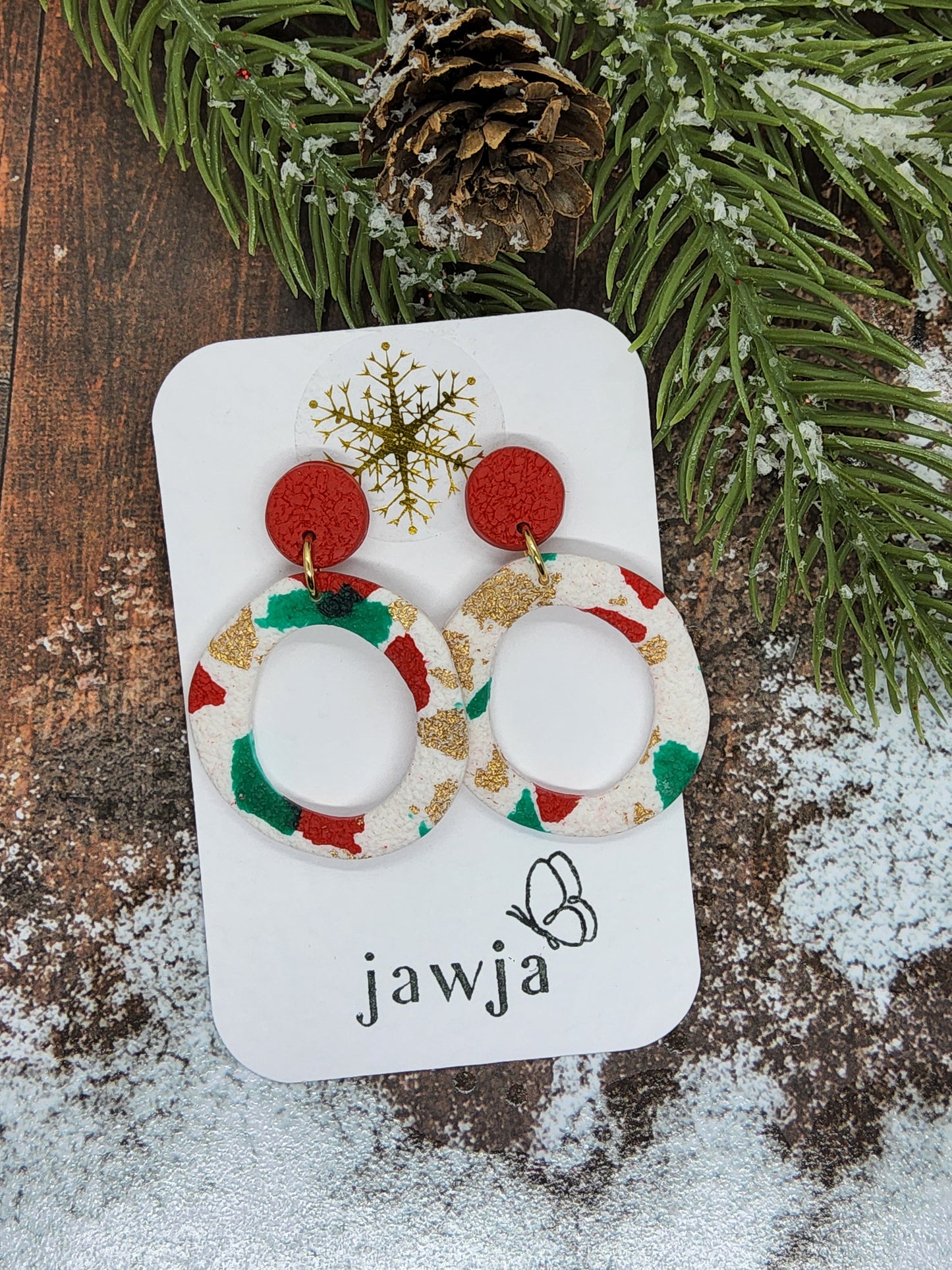 TEXTURED FESTIVE POLYMER CLAY EARRINGS