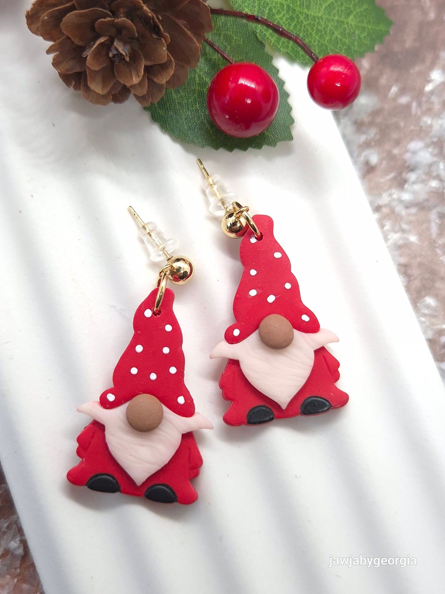 LARGE GNOME POLYMER CLAY EARRINGS