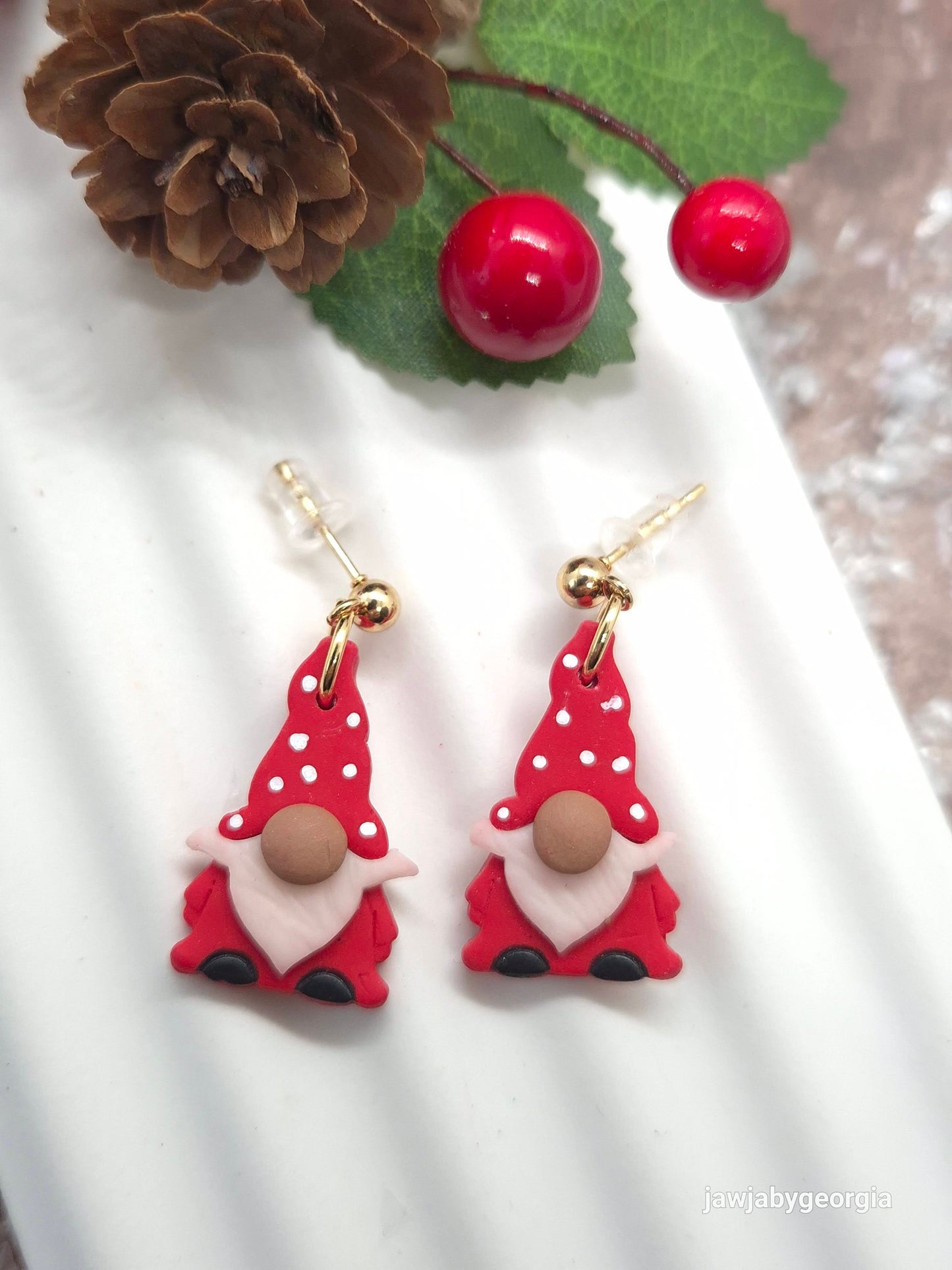 SMALL GNOME POLYMER CLAY EARRINGS