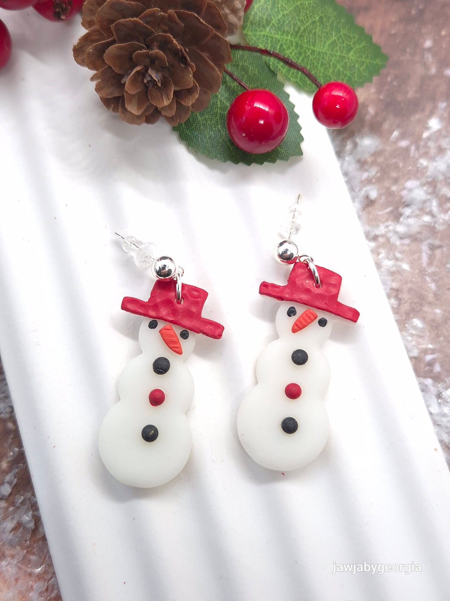 SNOWMAN POLYMER CLAY EARRINGS