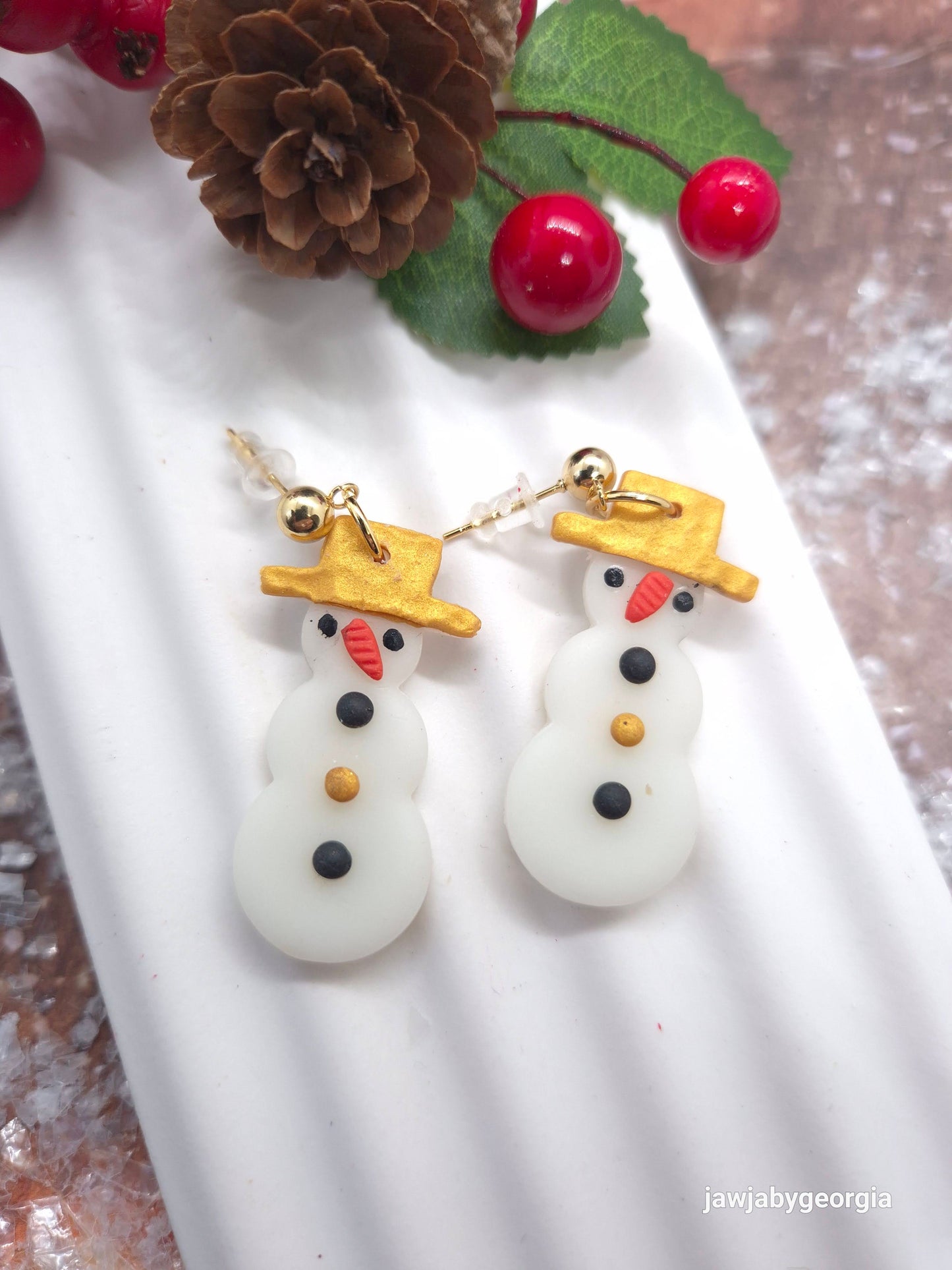 SNOWMAN POLYMER CLAY EARRINGS