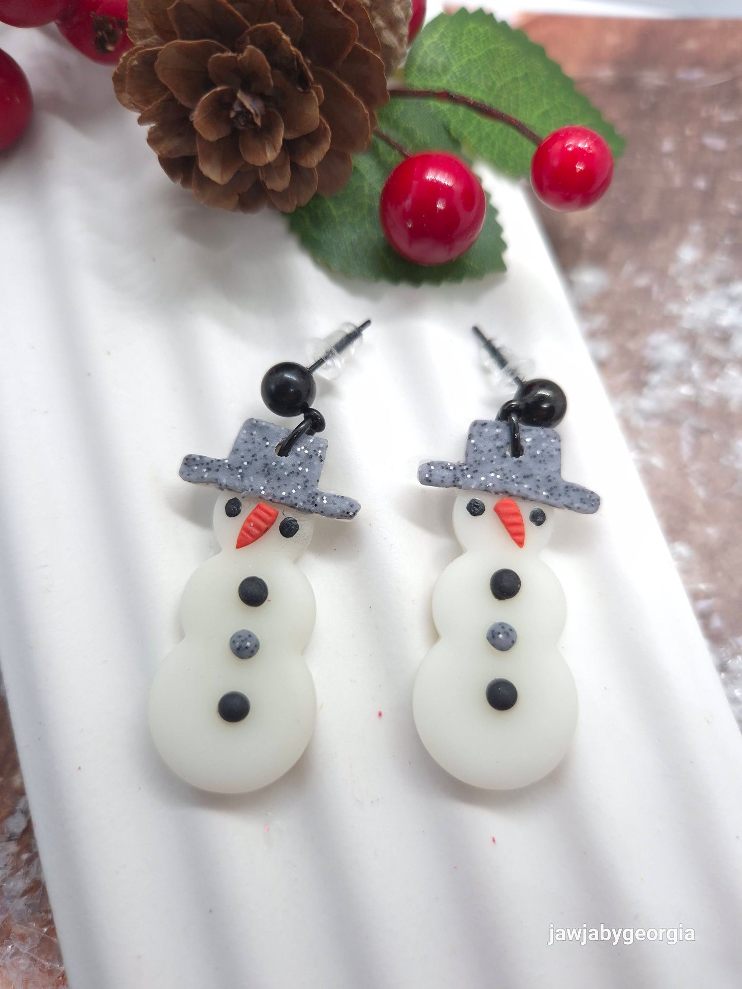 SNOWMAN POLYMER CLAY EARRINGS