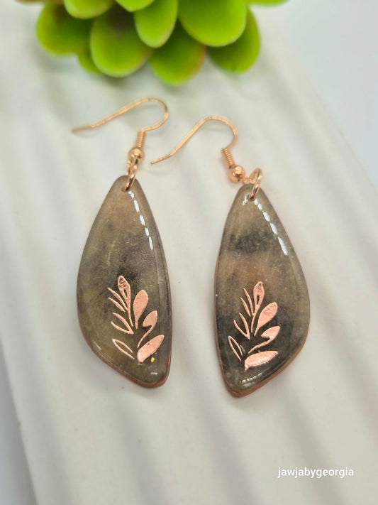 BOTANICAL FOILS ON POLYMER CLAY EARRINGS