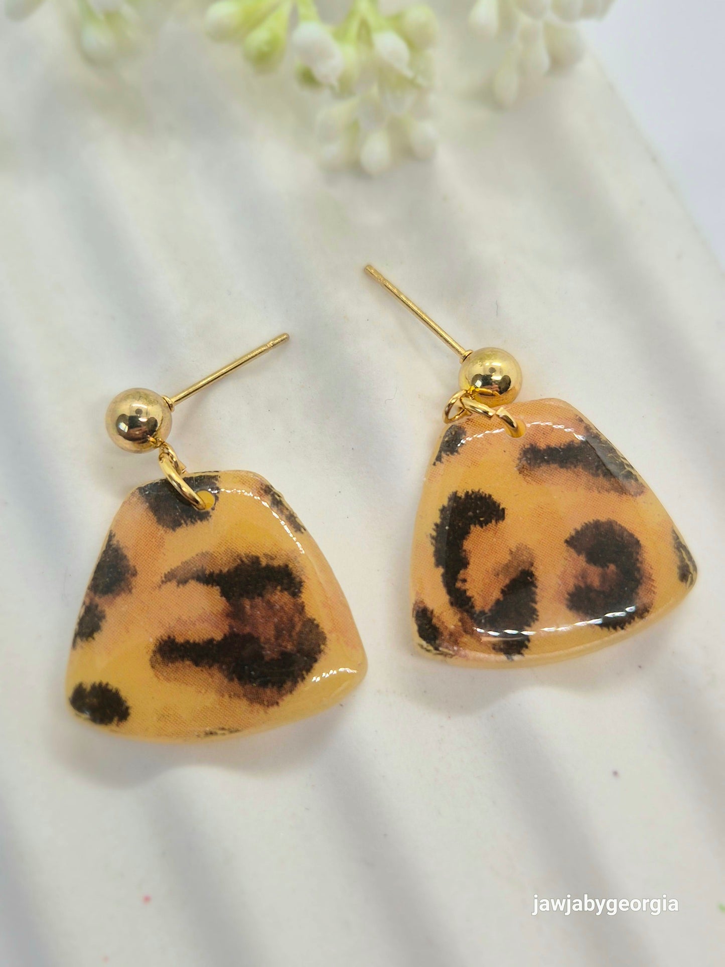 ANIMAL PRINT POLYMER CLAY EARRINGS