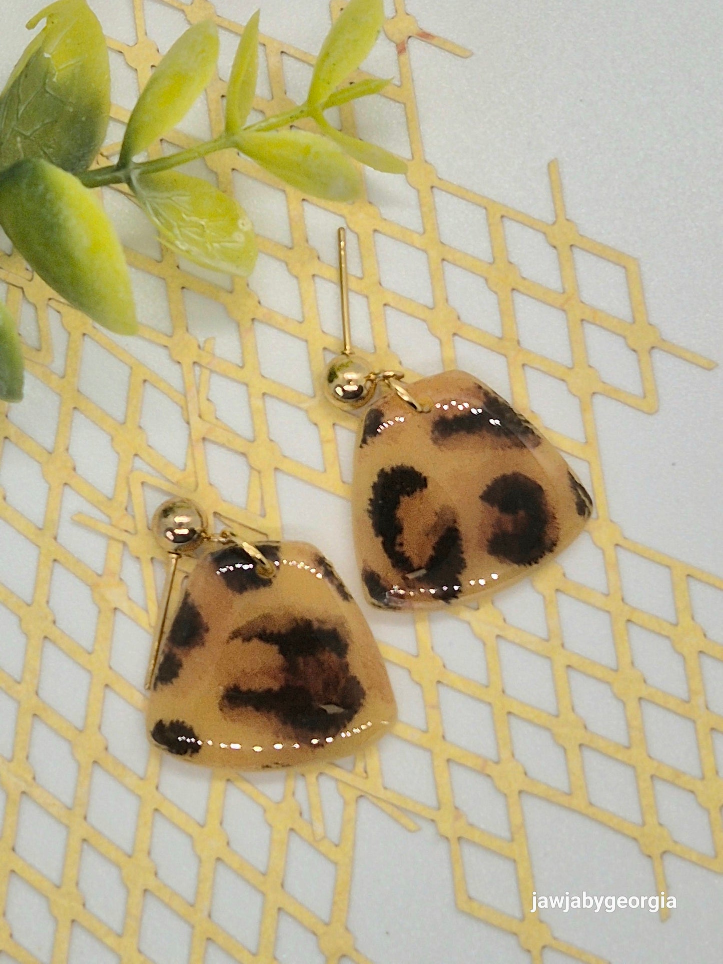 ANIMAL PRINT POLYMER CLAY EARRINGS