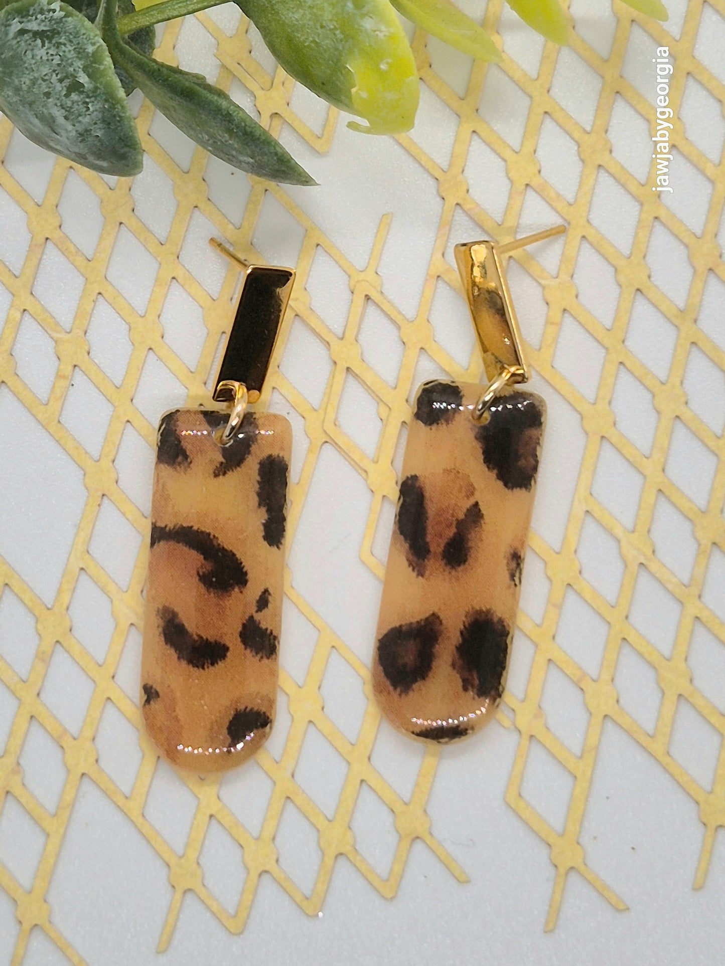 ANIMAL PRINT POLYMER CLAY EARRINGS