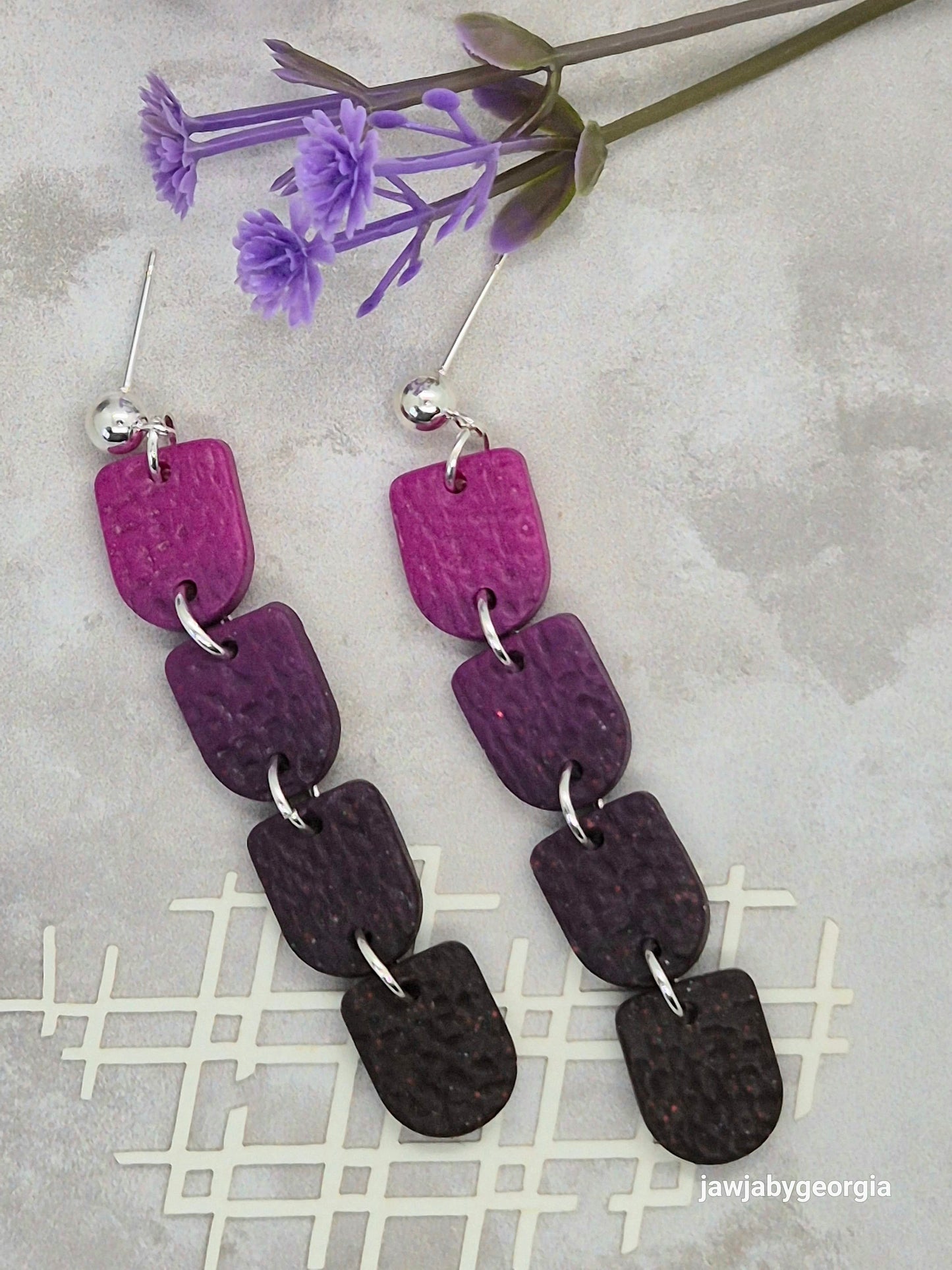 BERRIES AND PLUM POLYMER CLAY EARRINGS